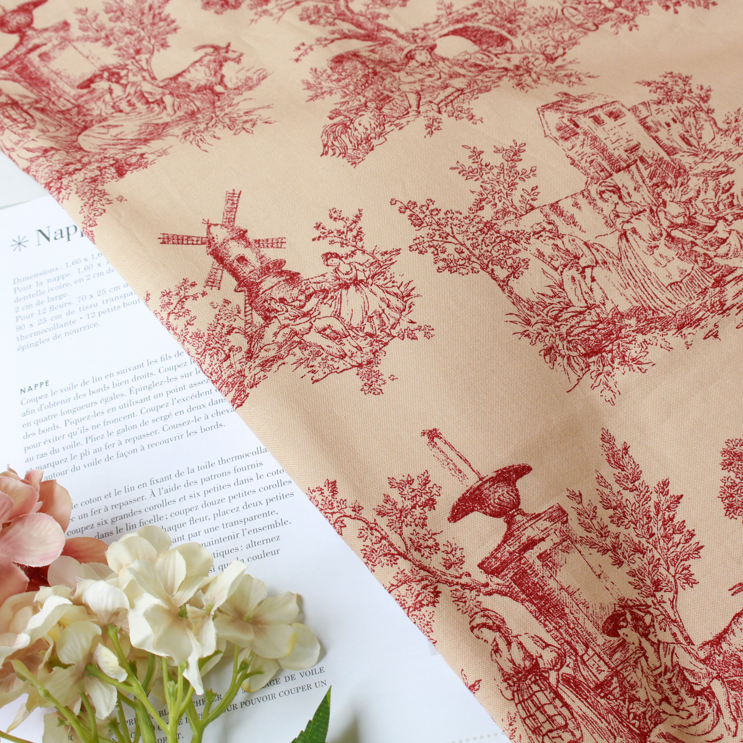 Tj101 Toile De Jouy トワルドジュイ ランドスケープ 1m単位 M 手芸材料の卸売りサイトchuko Online