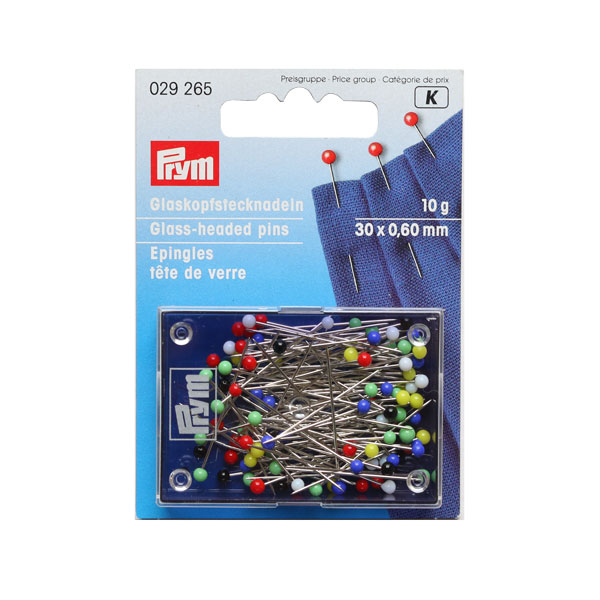 [Order upon demand, not returnable]PRM029265 Prym Colorful Glass Head Pins 0.6mmΦ x 30mm 10g (pack)