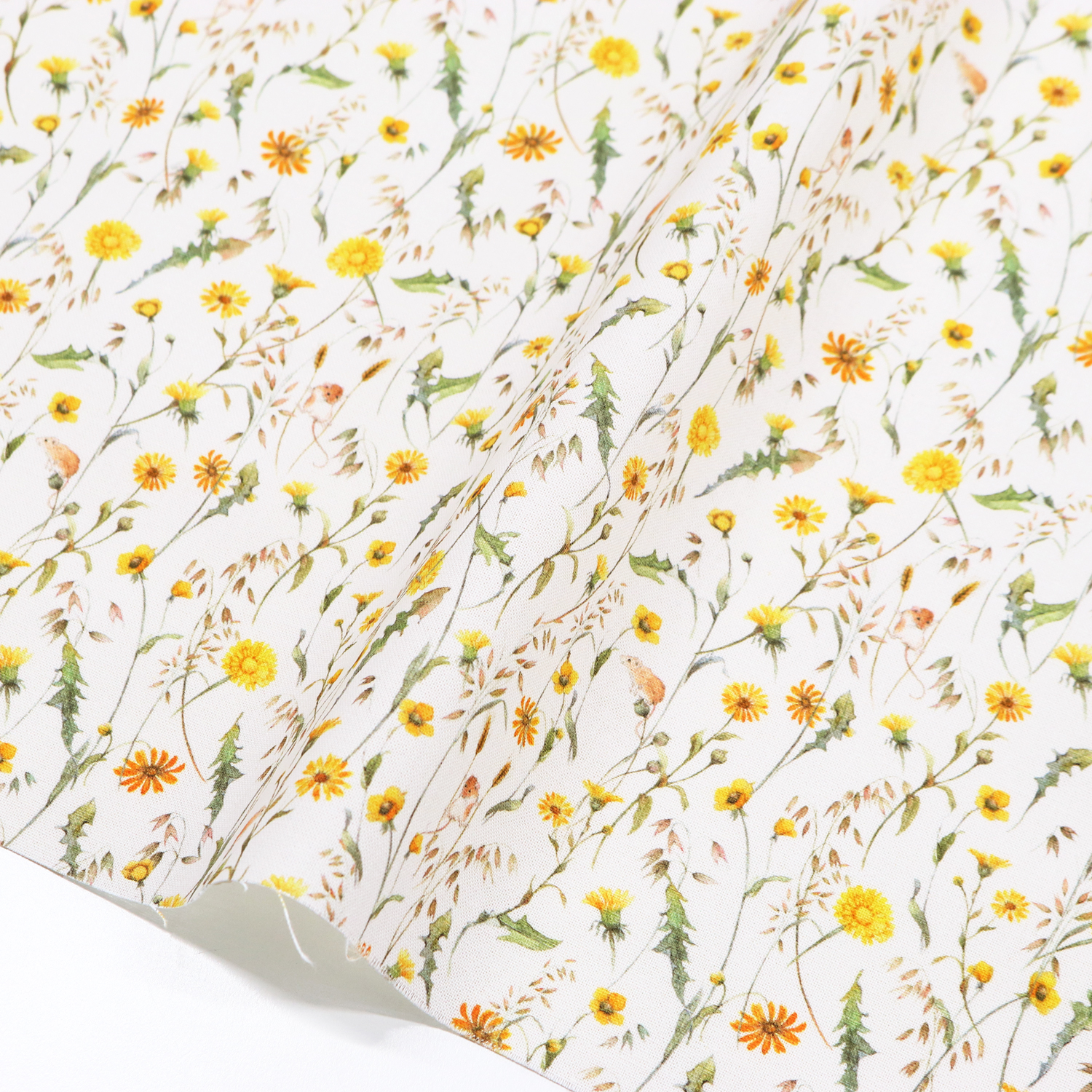 ■ACU3523-905R 草原の花 acufactum プリント生地 約150cm幅 原反約10m巻 (巻)