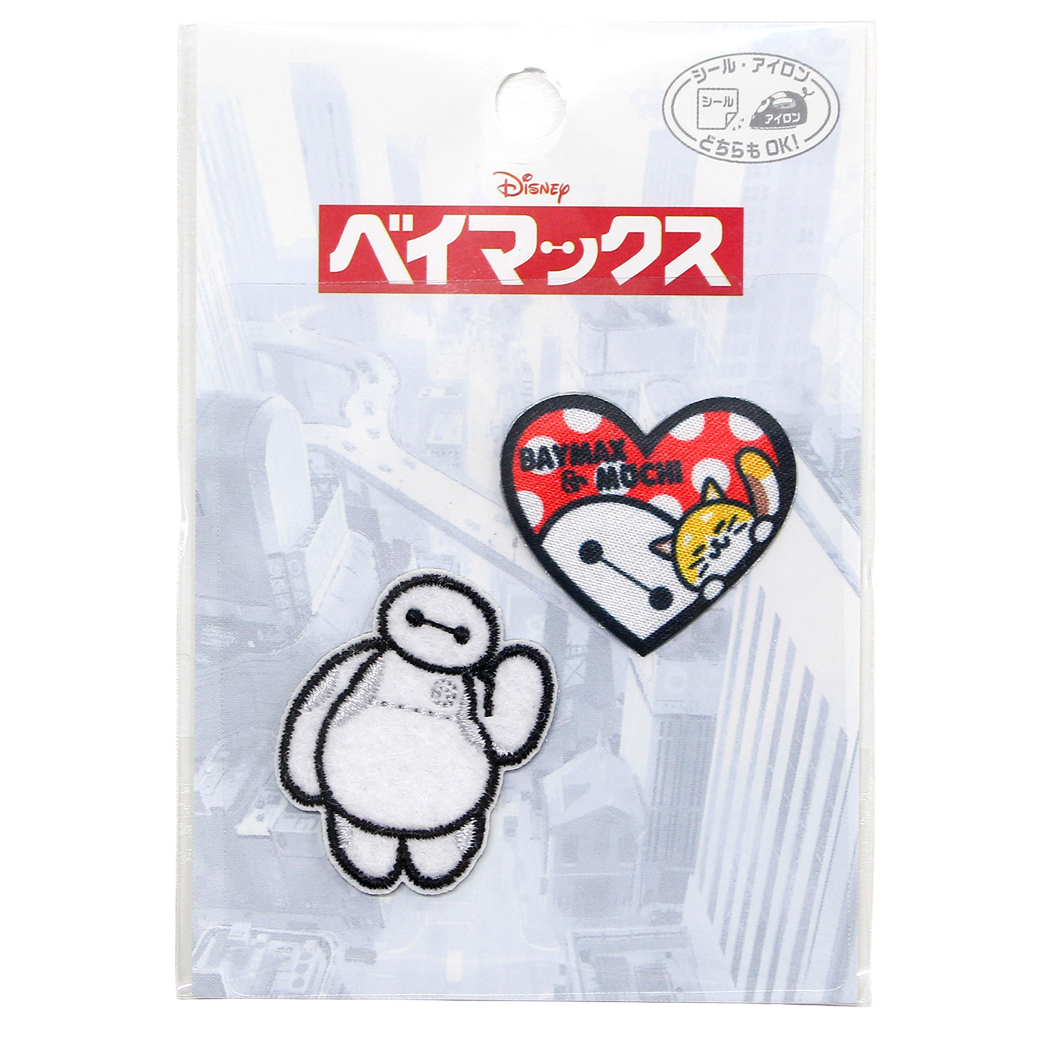 MY7001-MY543 パイオニア  ディズニー ベイマックス ベイマックス/モチ ２個付きワッペン アイロン＆シール両用タイプ  (枚)