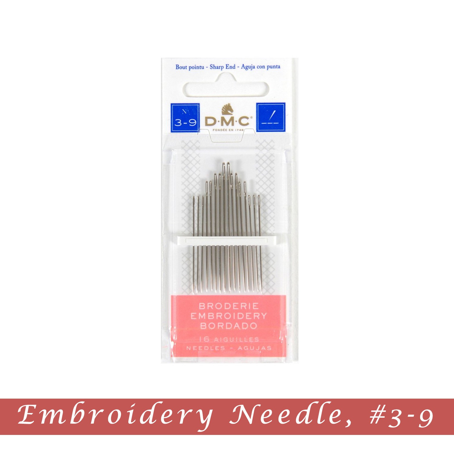 Sewing Needle  DMC Chenille Hand Sewing Needles Size #24, 6 Pack