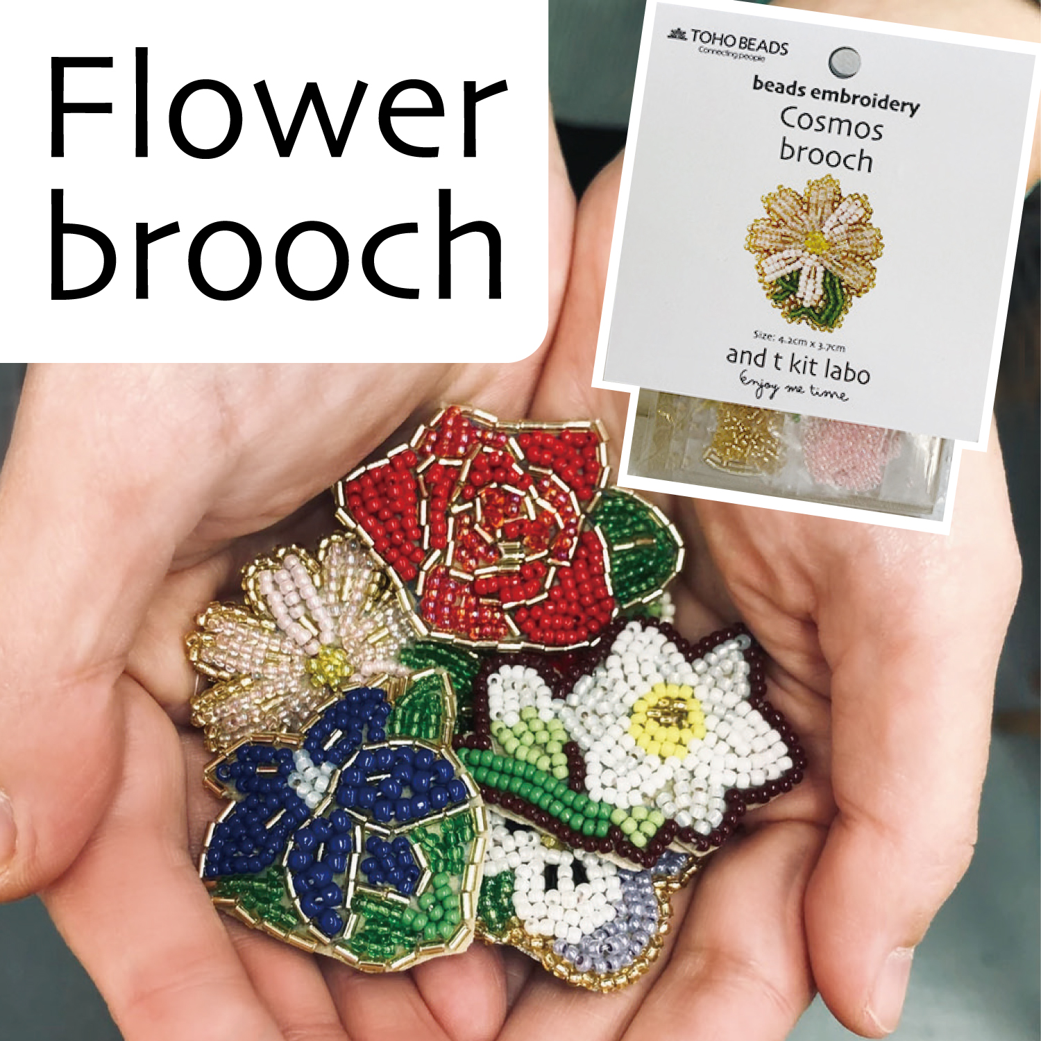 [On order/not returnable] TOH-ATKL Flower Embroidery Brooch Bead Kit (Bag)