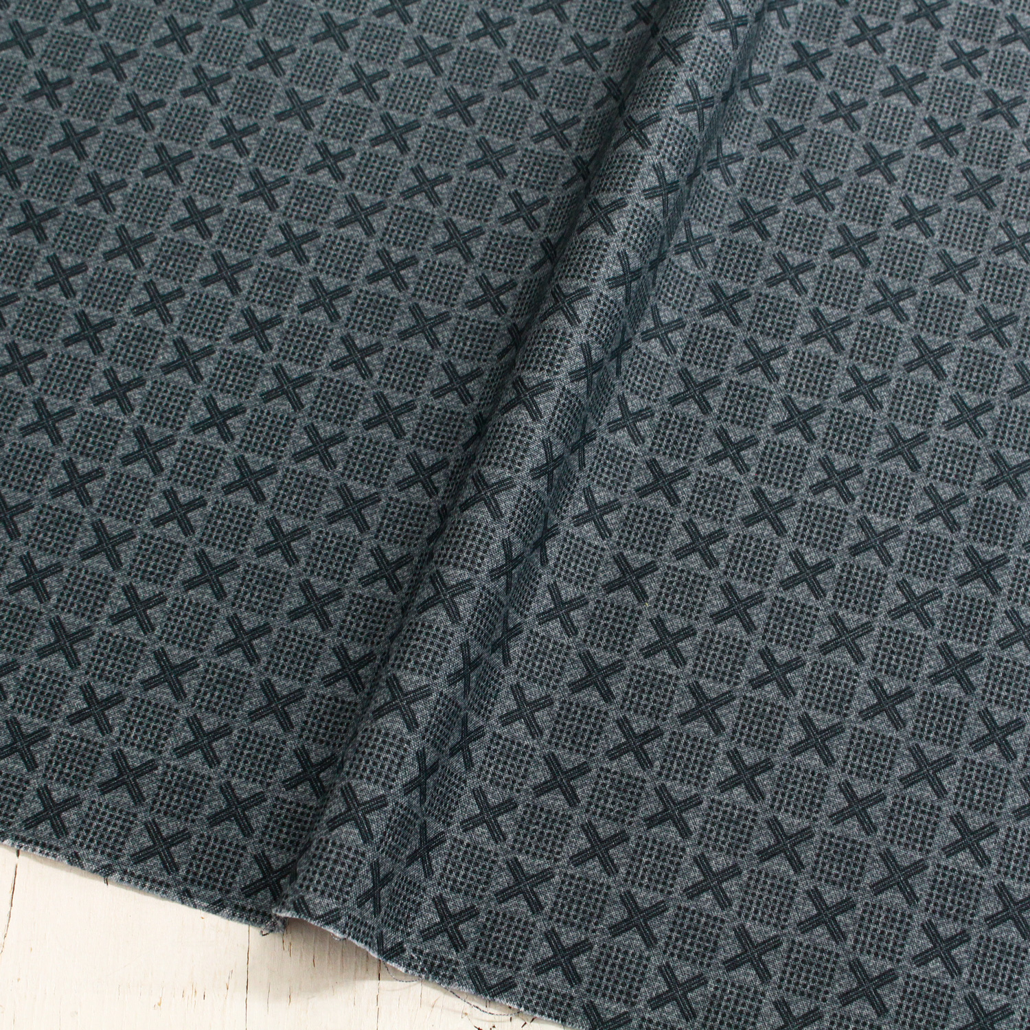 [0910 New Pattern] FSP-764 Gray Cross Mark Free Sprit USA Print approx.13.7m (roll)