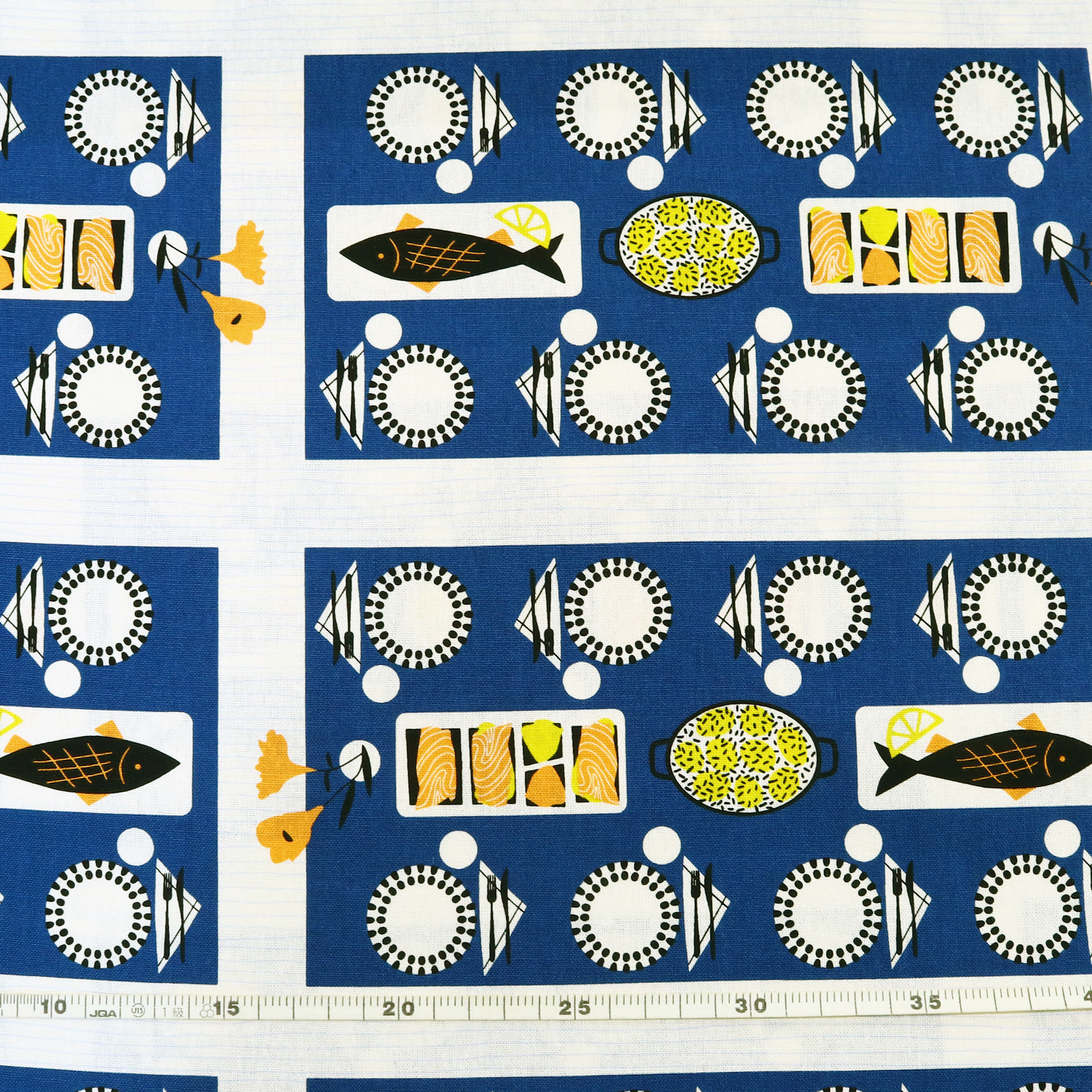 【WEB限定・原反特価】■FF10515L-E 綿麻プリント生地 巾約110cm 原反（巻）