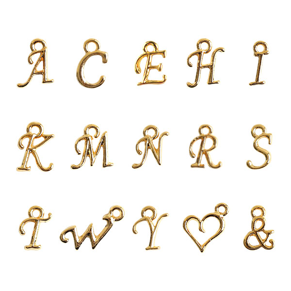 Alphabet Mini Charm (Gold), 5pcs (bag)