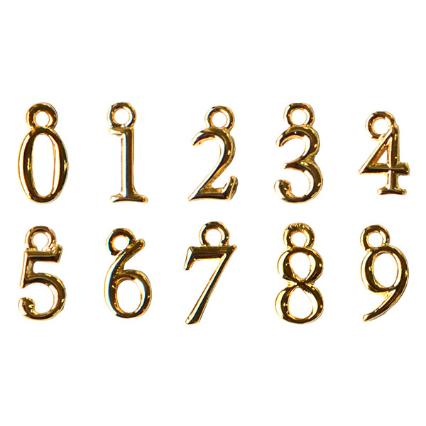 KE456～474 Number Charm Gold 5pcs　(pack)