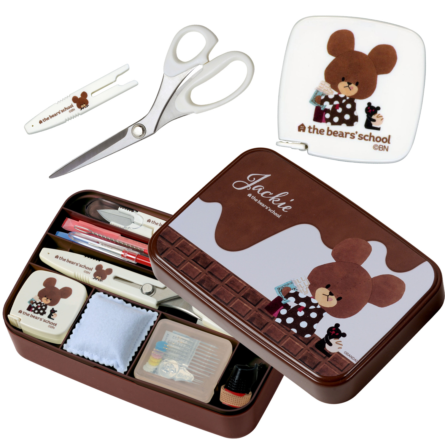 MIS1797 くまのがっこうソーイングセット うす型タイプ チョコレート（個）