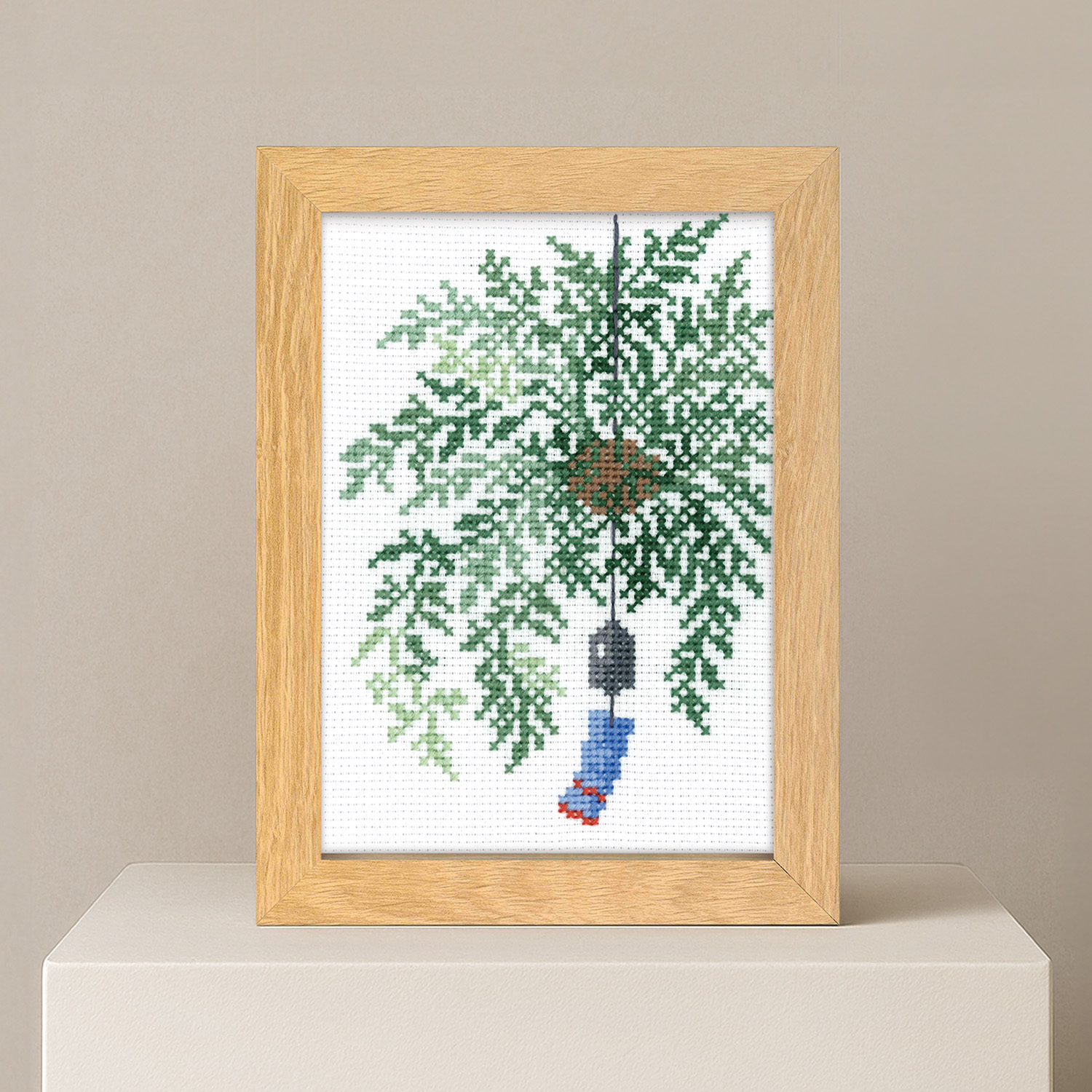 【お取り寄せ・返品不可】OLY-K7618 刺しゅうキット 12ヵ月のBONSAI 7月 しのぶ (袋)