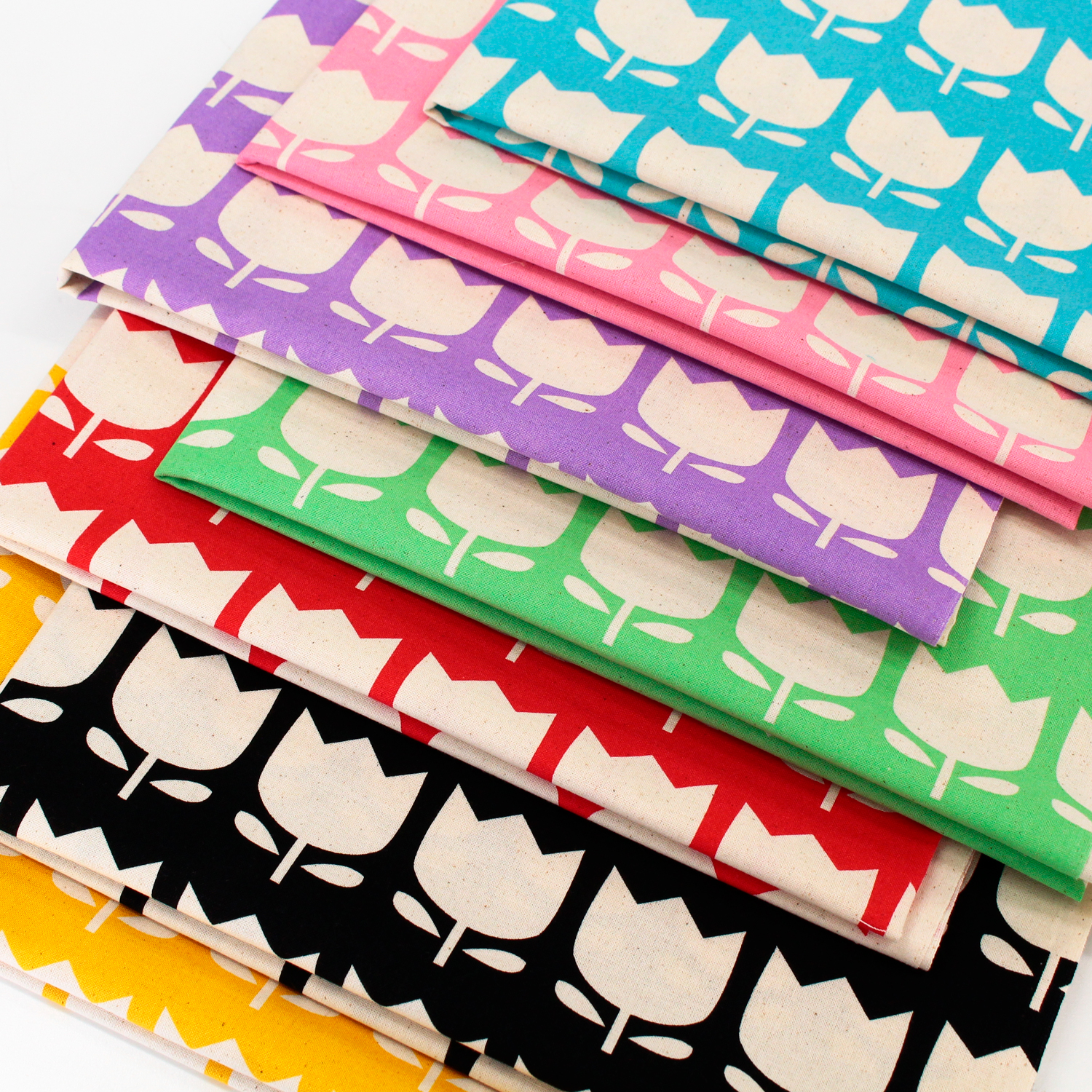 ■IBK99224R-1 Color Palette チューリップ コットンプリント生地 巾約110cm 原反約12m巻 (巻)