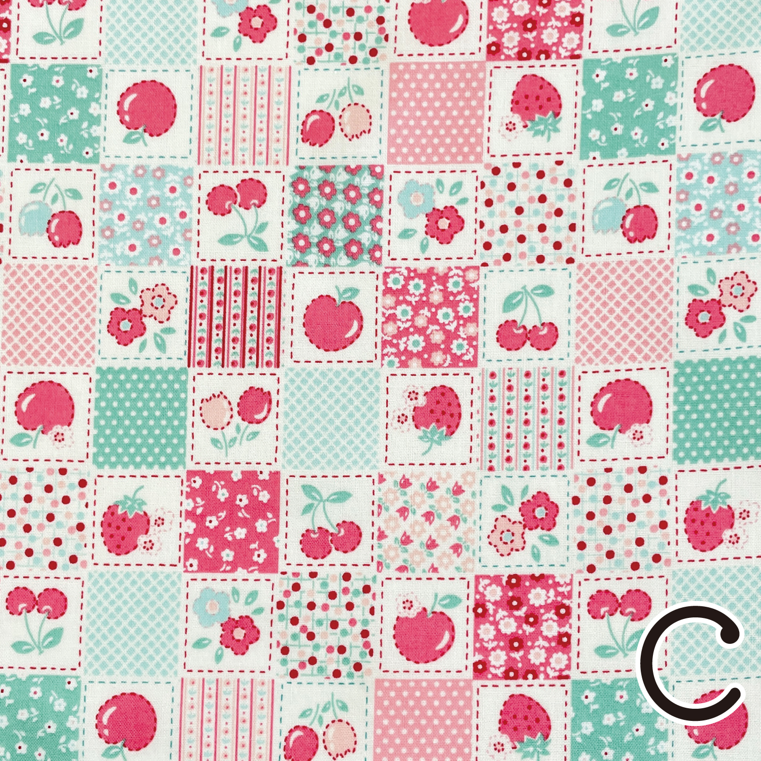 【第二弾】【WEB限定・原反特価】■HM10725-C Happy message 30’S 巾約110cm  原反（巻）