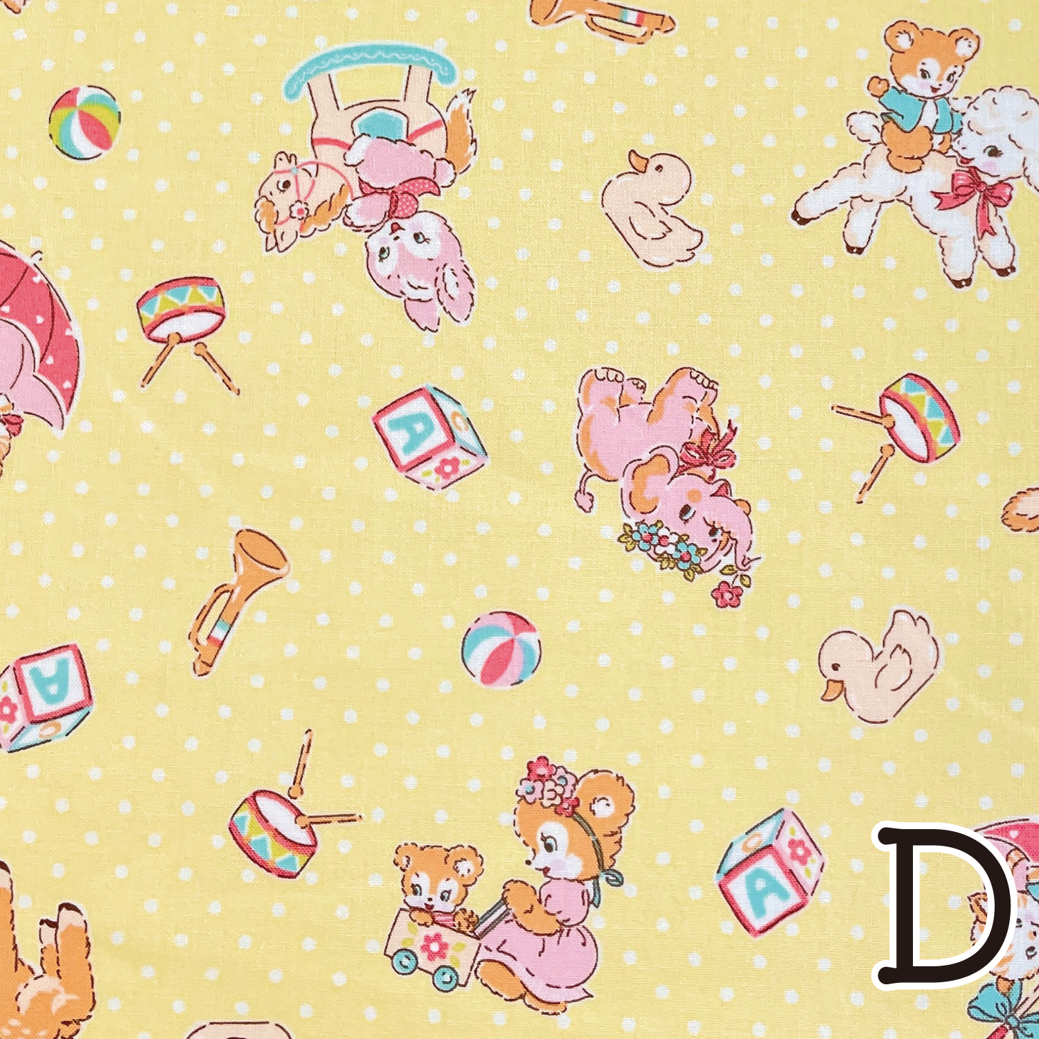 【第二弾】【WEB限定・原反特価】■HM10726-D Happy message 30’S 巾約110cm  原反（巻）