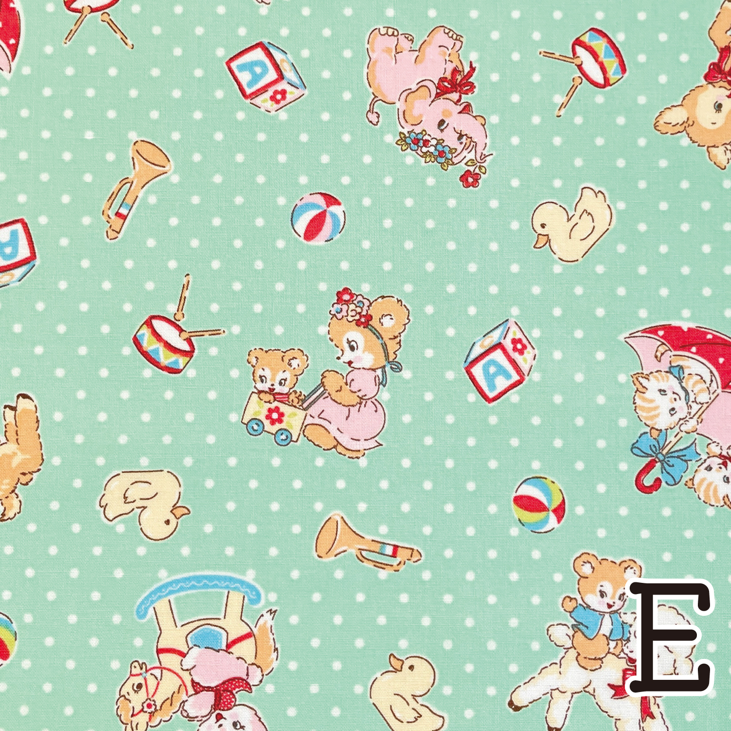 【第二弾】【WEB限定・原反特価】■HM10726-E Happy message 30’S 巾約110cm  原反（巻）