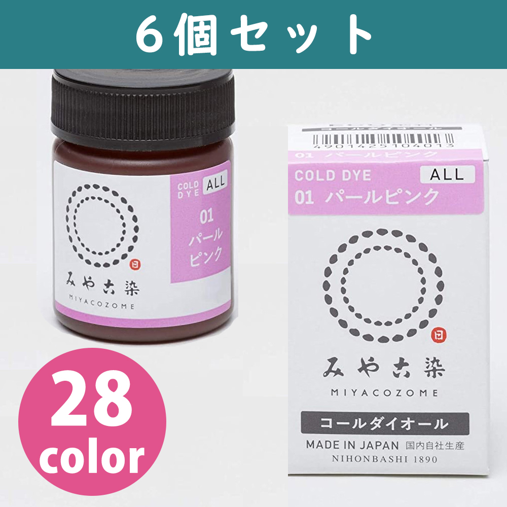【第二弾】ECOA-6SET 染料 みやこ染め コールダイオールECO 約20g ポリ瓶入 6個セット (セット)