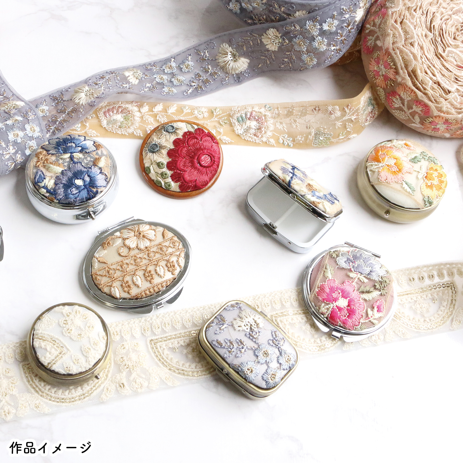 第二弾】KF-RHCUT-S インド刺繍リボン はぎれパック 約10～20cm×12本 