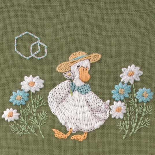 DMC-JPT115 DMC Chicchi 「動物と季節の植物が彩る12か月」刺繍キット マーガレット畑をとことこ歩くアヒルさん (個)