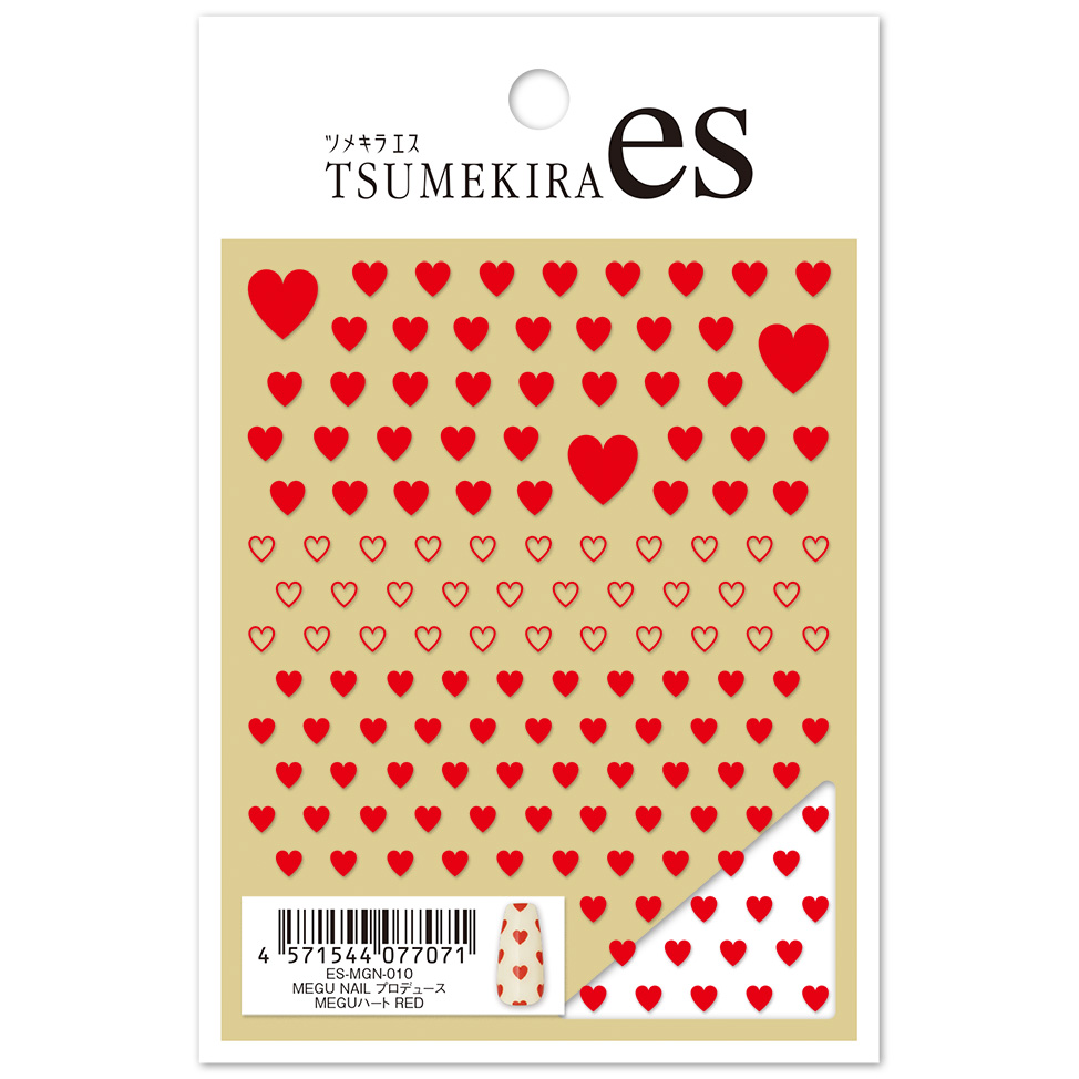 【お取り寄せ・返品不可】ES-MGN-010 【es】MEGU NAIL プロデュース MEGUハート RED ツメキラ ネイルシール 2025年6月発売 (枚)