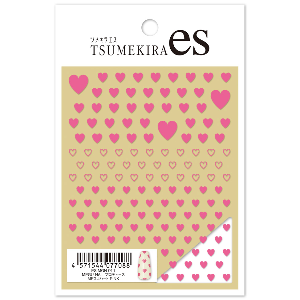 【お取り寄せ・返品不可】ES-MGN-011 【es】MEGU NAIL プロデュース MEGUハート PINK ツメキラ ネイルシール 2025年6月発売 (枚)
