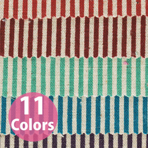 ICH19000-2 Cotton/Linen Blend Canvas Stripes bolt 1m/unit (m)