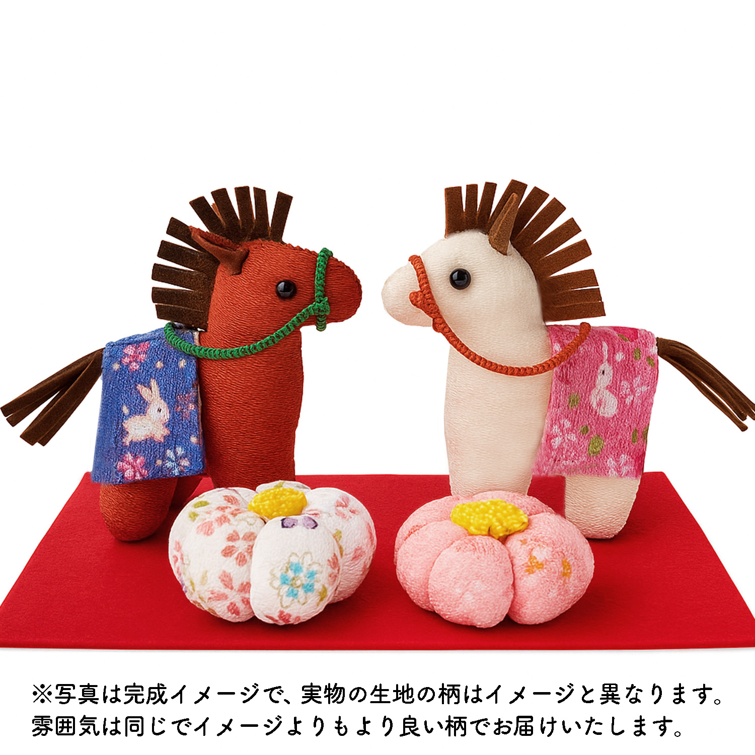 TOG3556 午 ちりめん干支キット 招福夫婦馬 (袋)