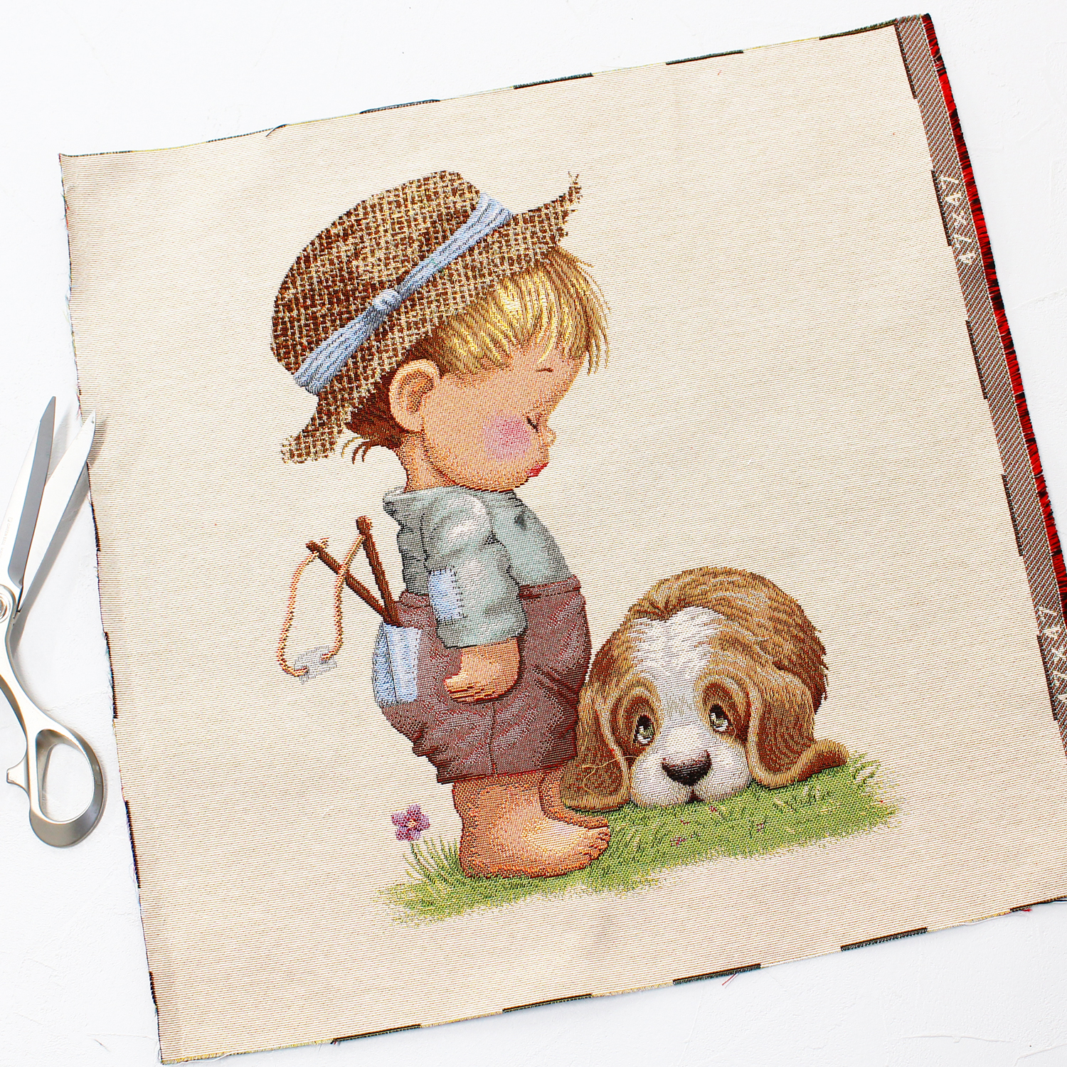 ■ARTI-KISS727-3 GOBELIN Panel Fabric from Europe width approx,47x47cm same design 3 sheet set (set)