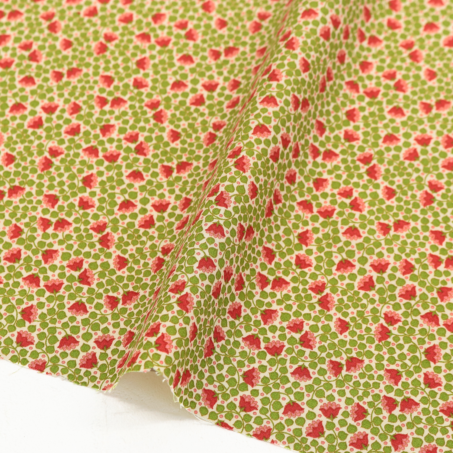 USA2607-428 White small flower pattern USA print USA cotton sheeting Width approx. 110cm 1m unit (m)USAプリント　USAコットン　シーチング