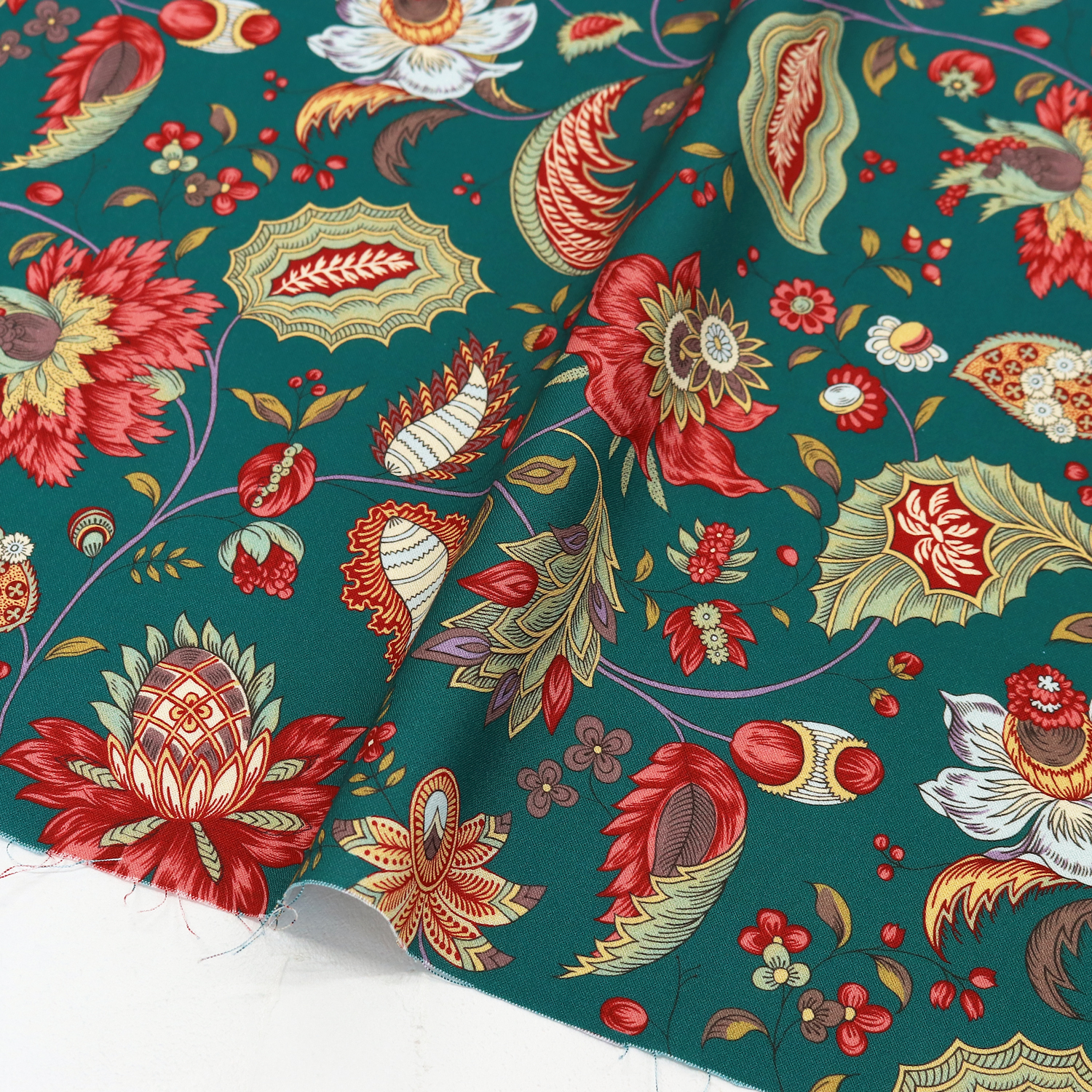USA2607-745 Blue ground Calico USA print USA cotton sheeting Width approx. 110cm 1m unit (m)USAプリント　USAコットン　シーチング