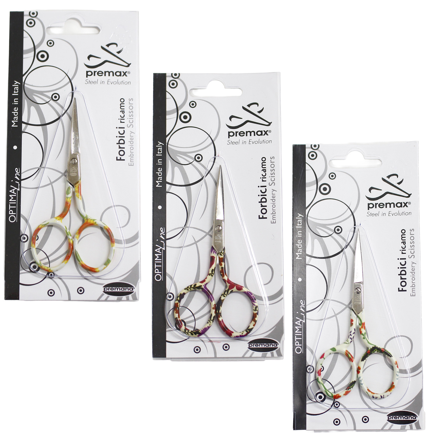 PRE Rainbow Embroidered Scissors 9cm (pcs)