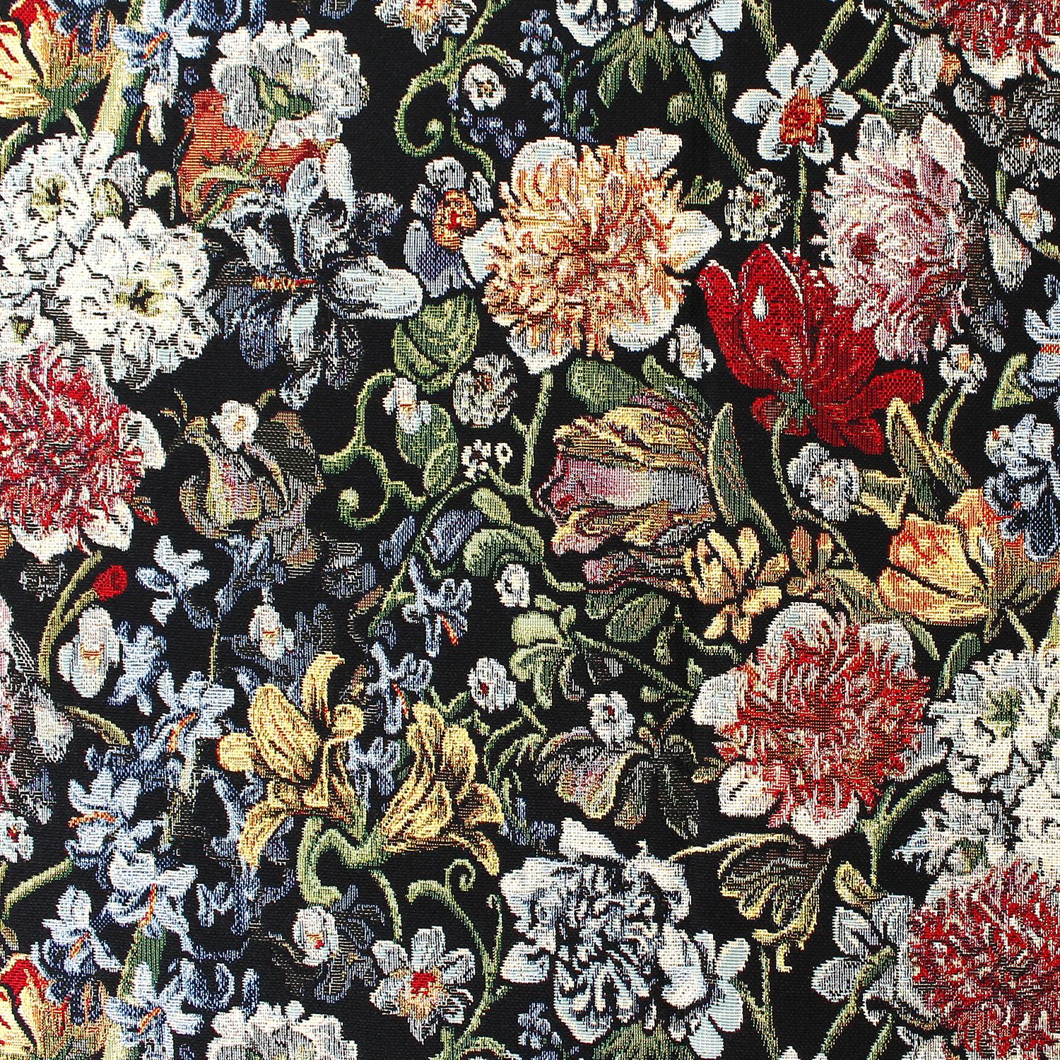 GB-BLACKFLOWERS Import Fabric Gobelin 140cm width 1m/unit (m)