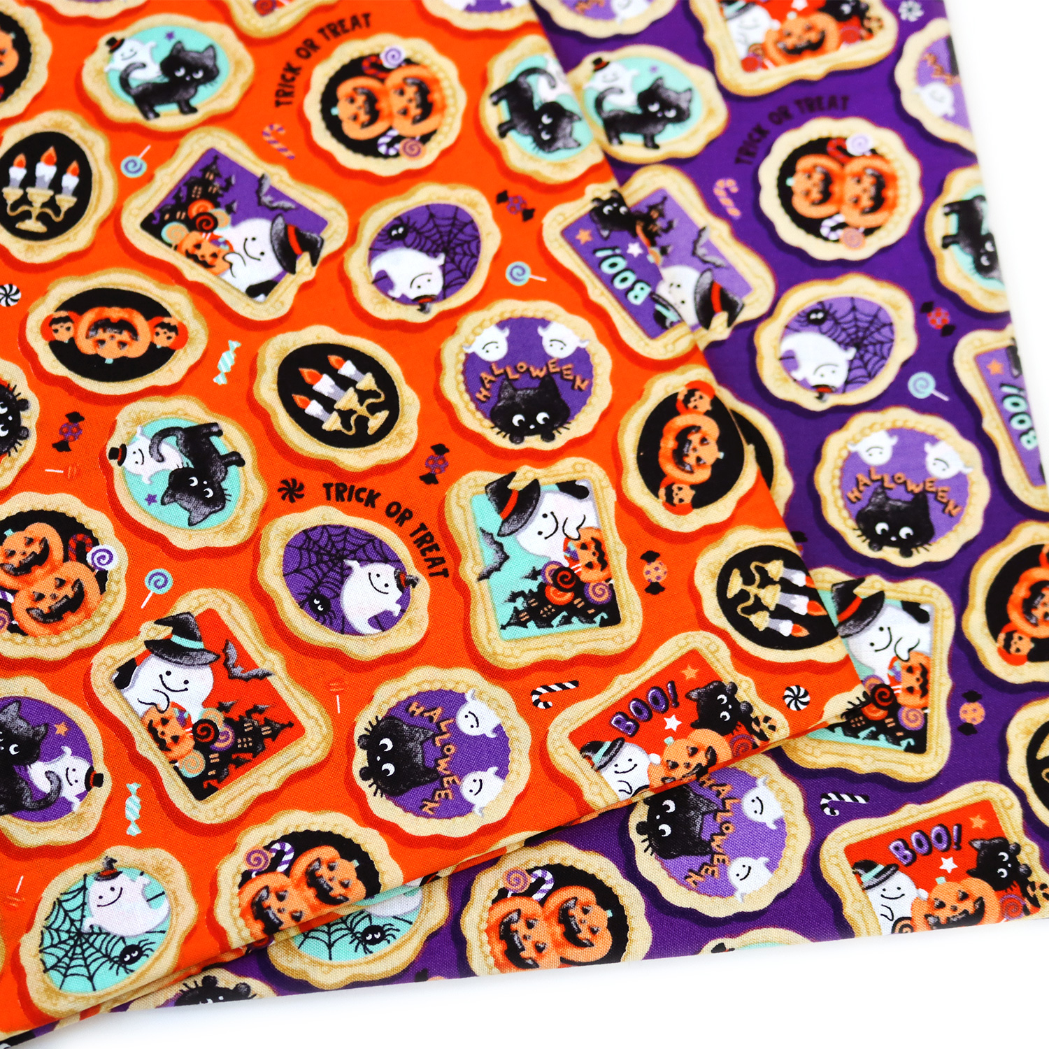 AP55101H-2 Halloween print fabric, cookie pattern, 1m unit (m)
