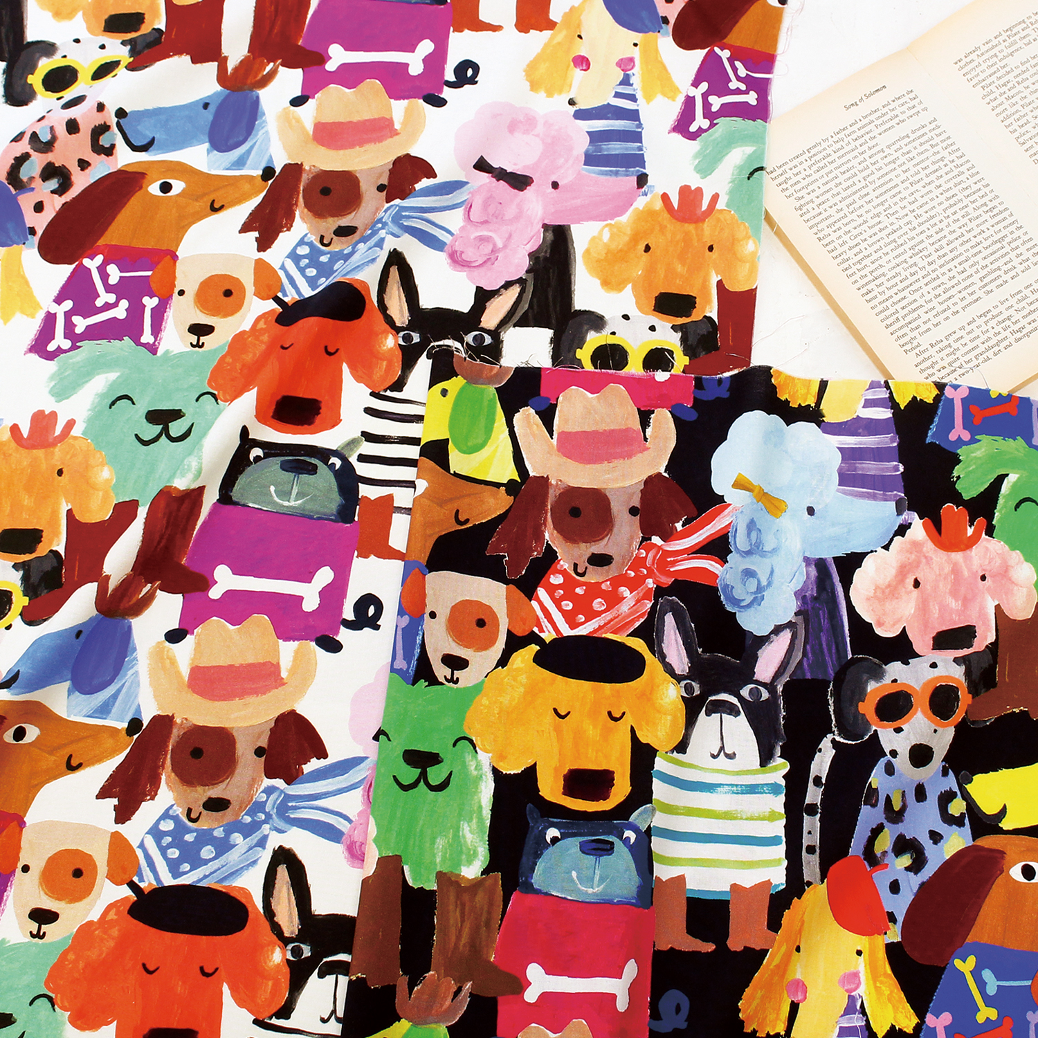 【夏の感謝祭】■LF-MIXDOG Maison de Fabric [Dog Life] 巾約110cm 原反約12m巻 (巻)