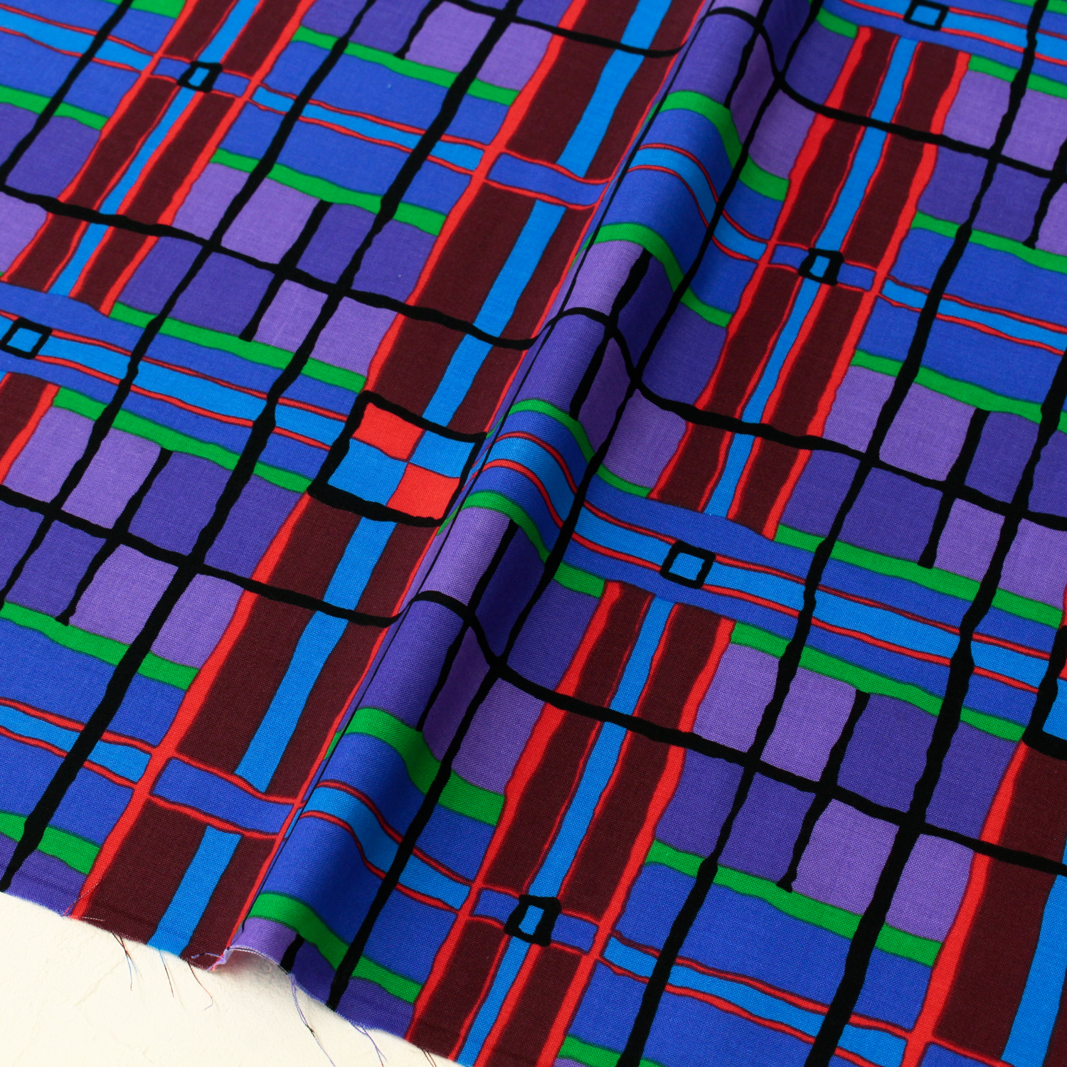 [0809 New Pattern] FSP710 Square Red and Purple FreeSpirit USA Print Unit 1m (m)