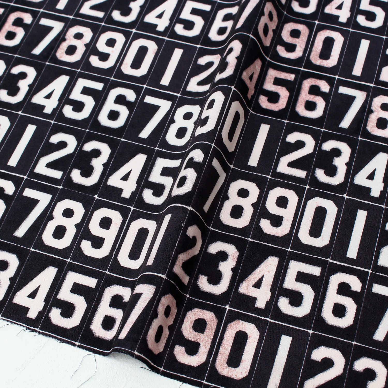 [0809 New Pattern] FSP726 Black Background Numbers FreeSpirit USA Print Units 1m (m)
