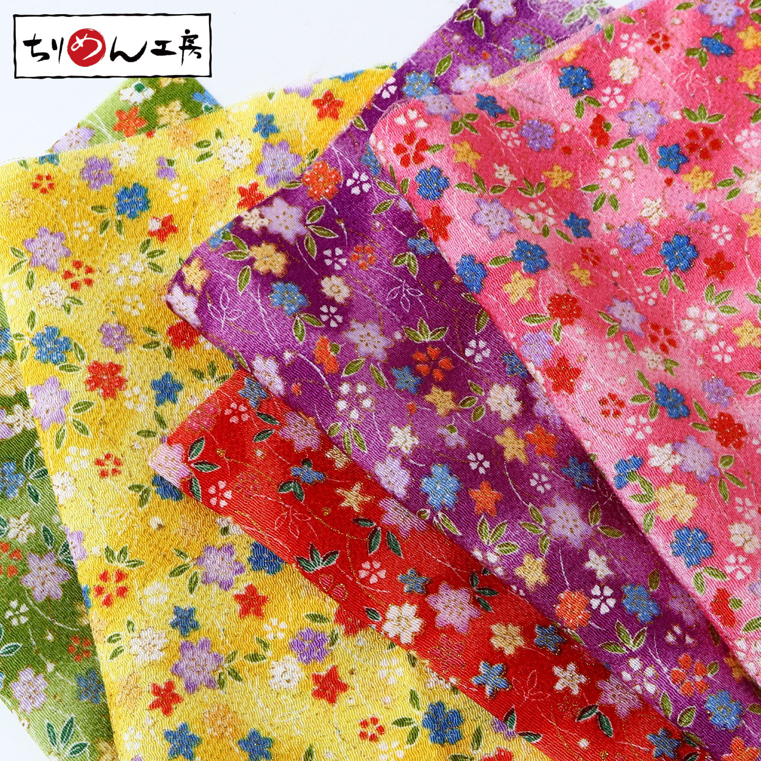 GH21 ちりめん 金彩 1m単位 (m)