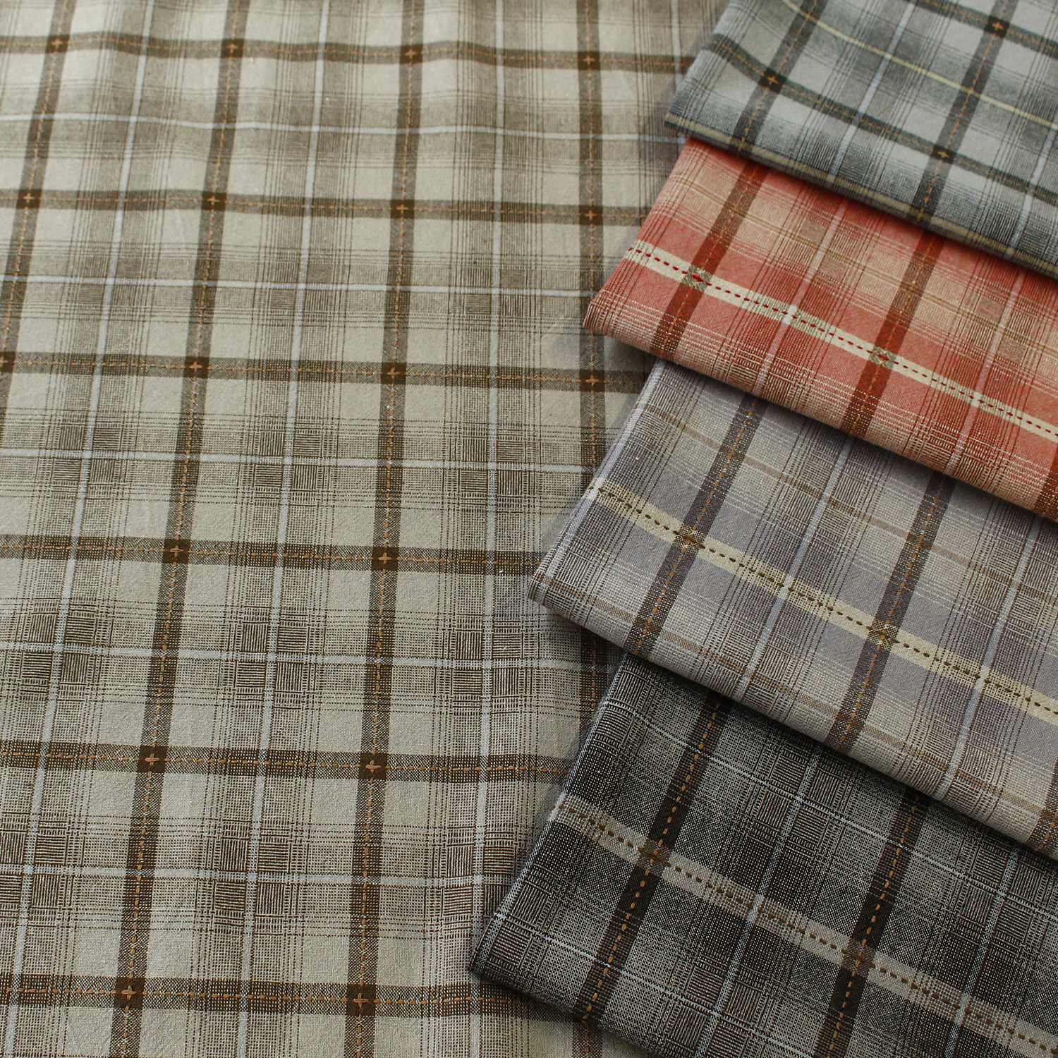 NCM-CY2000 Yarn Dyed Fabric", Plaid", width approx.110cm 1m/unit (m)