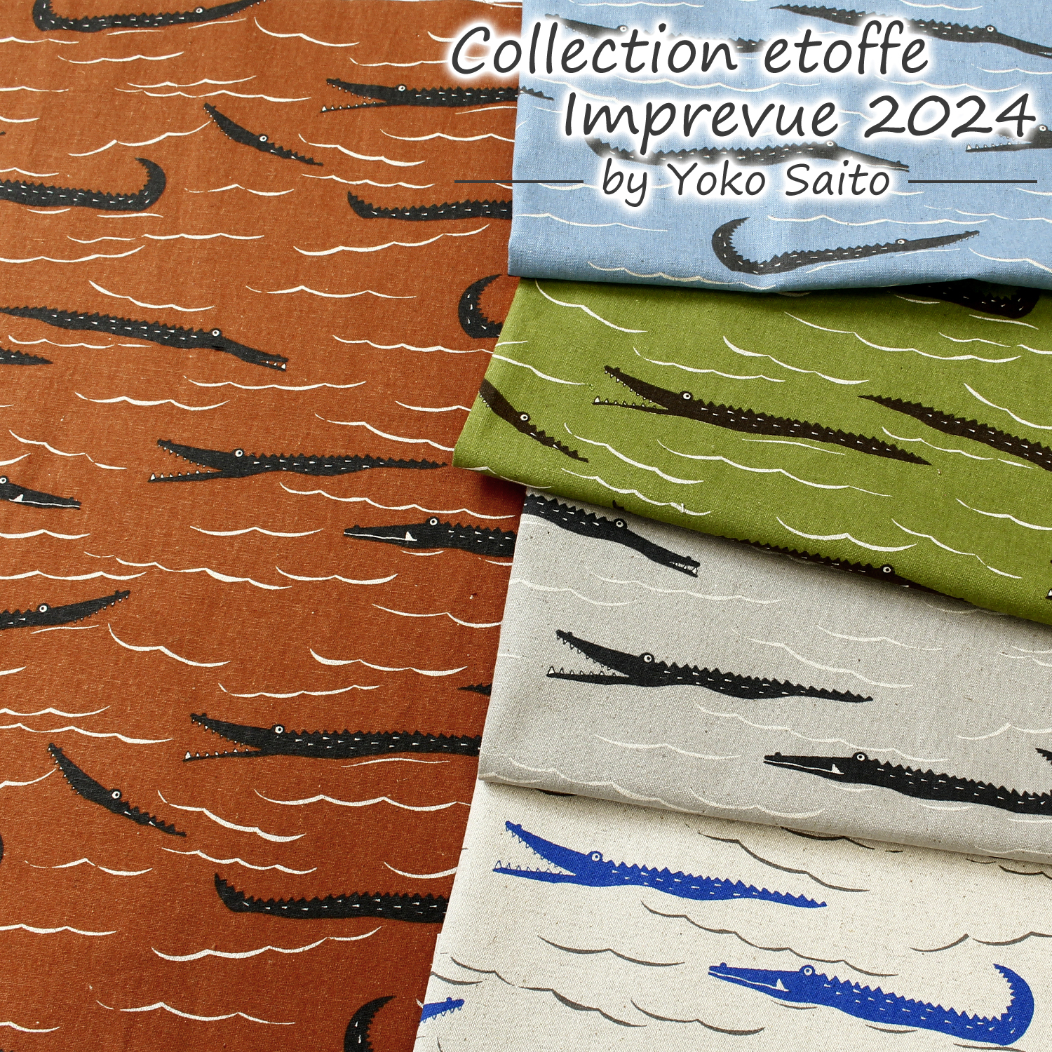 ET10627 etoffe collection Crocodile cotton linen print fabric 1m/unit (m)