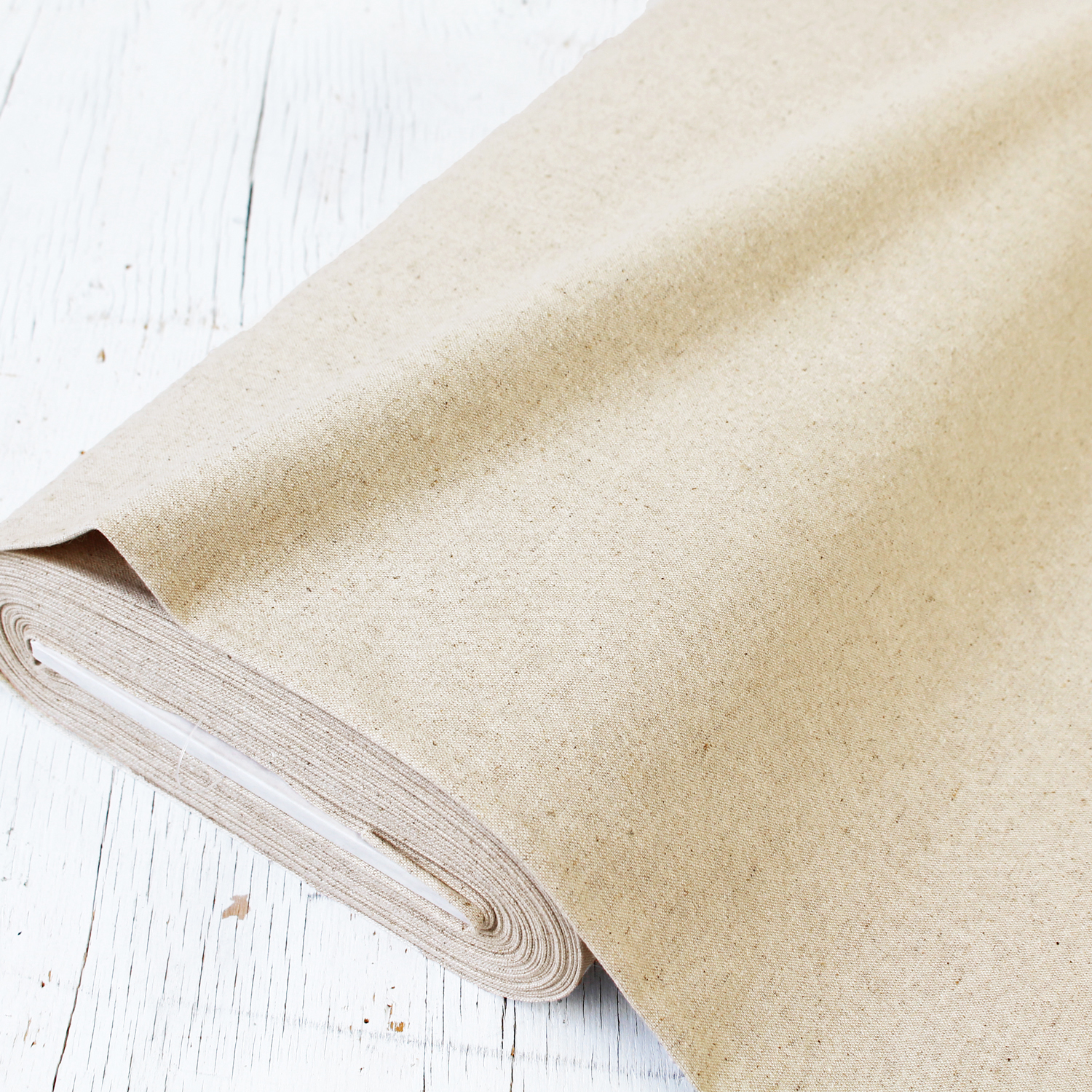 ■H3501R-KN Cotton & Linen Canvas Fabric [Ecru] width 110cm 12m roll（roll）