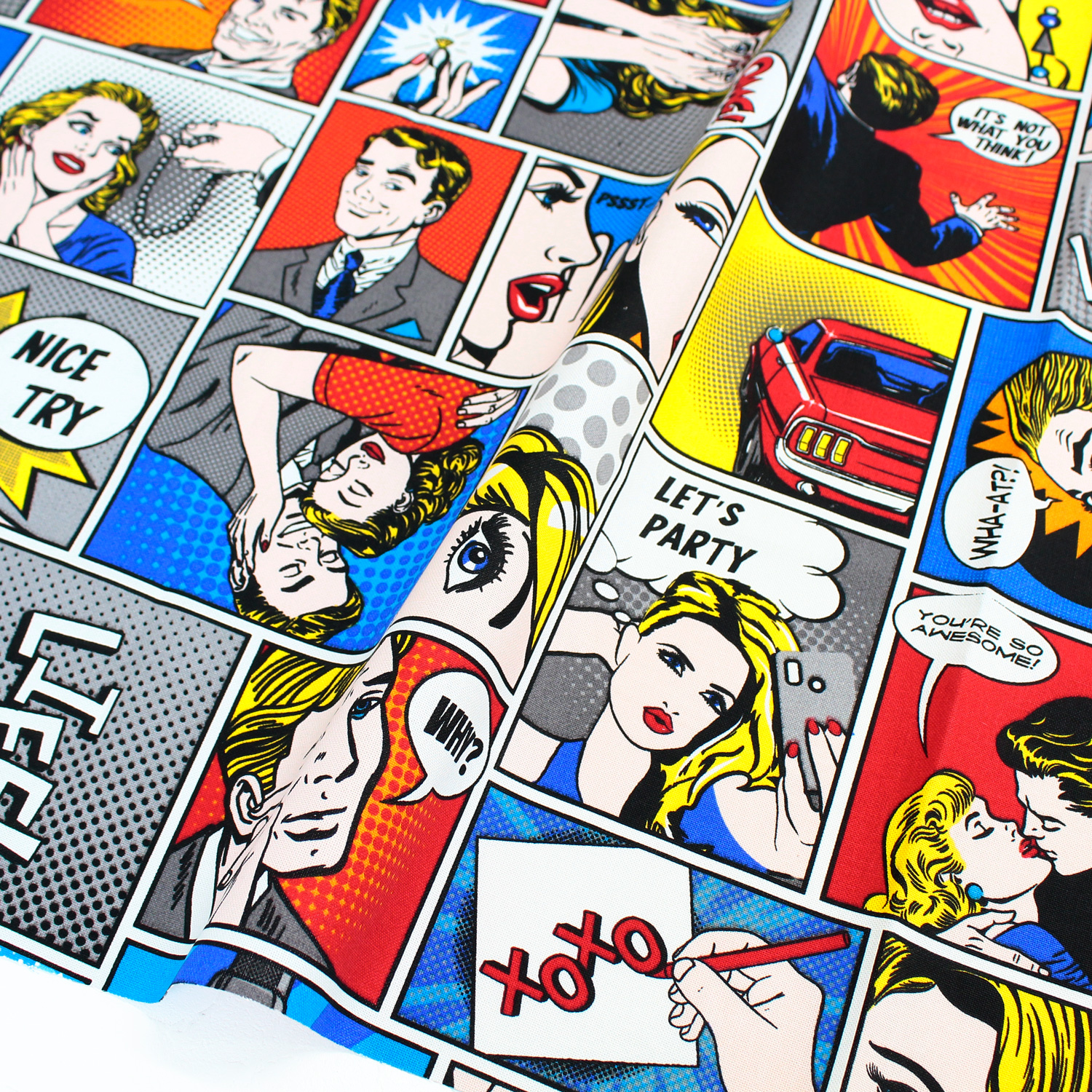 BB1202-655 American Comic Style Oxford Fabric, Digital Print, Imported from the Netherlands, 140cm 1m/unit(m)