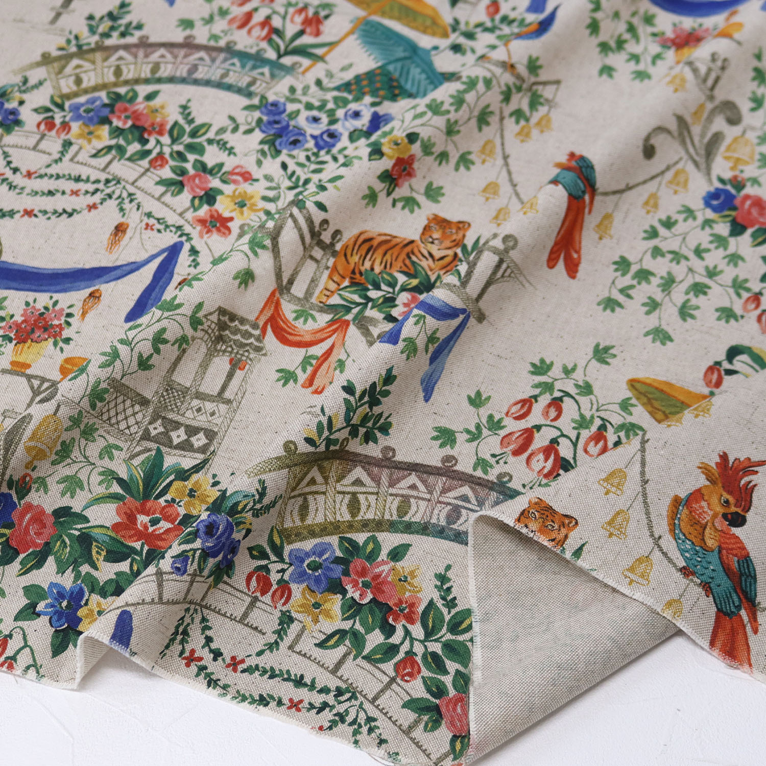 VIL-FLAC-11 Imported from Spain, Cotton-linen-like inkjet oxford fabric, Approx. 140cm Wide, 1m/unit (m)
