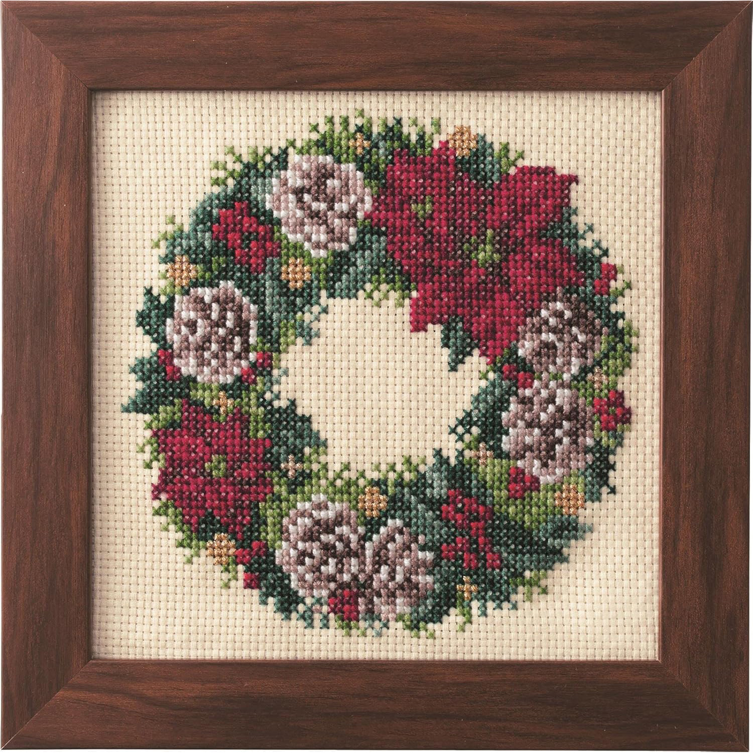 CSK522212 LECIEN [Lucian] Cosmo Embroidery Kit Seasonal Flower Arrangement Poinsettia Wreath (Pieces)