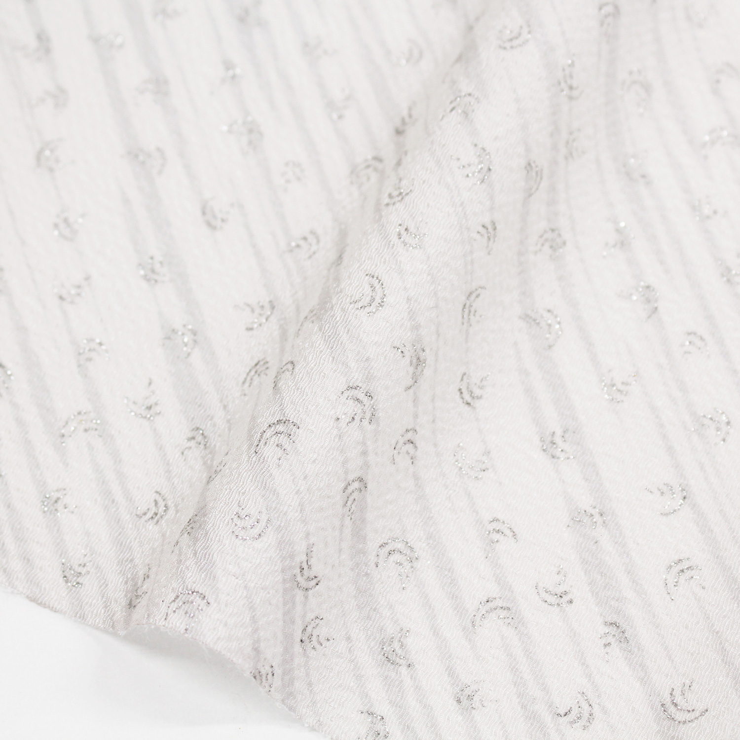 BAN26-14 2026 Zodiac Chirimen, Horse, Futagoshi Chirimen, Silver x White, 1m/unit (m)