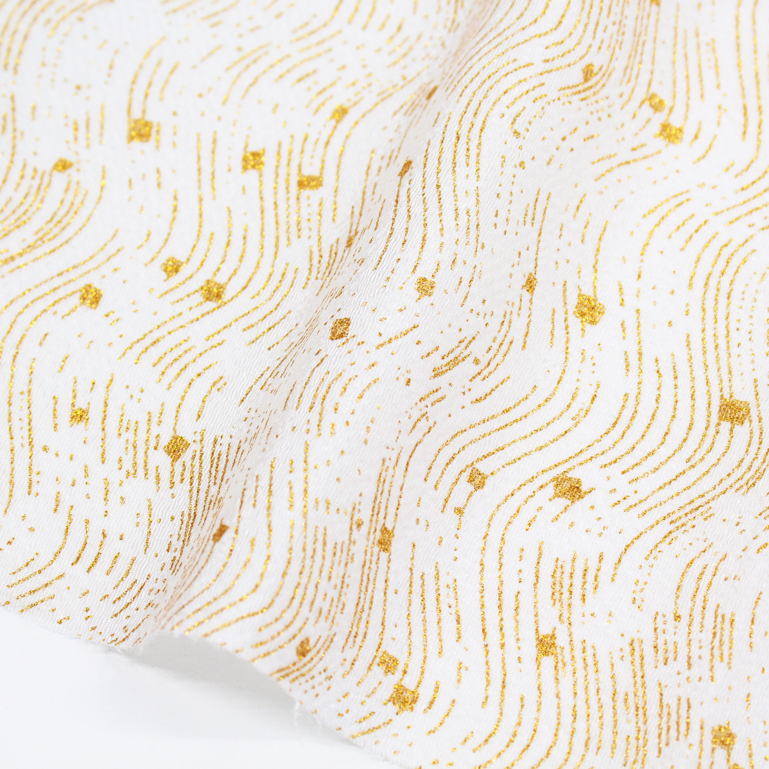 BAN26-15 2026 Zodiac Chirimen, Horse, Futagoshi Chirimen, Gold x White, 1m/unit (m)