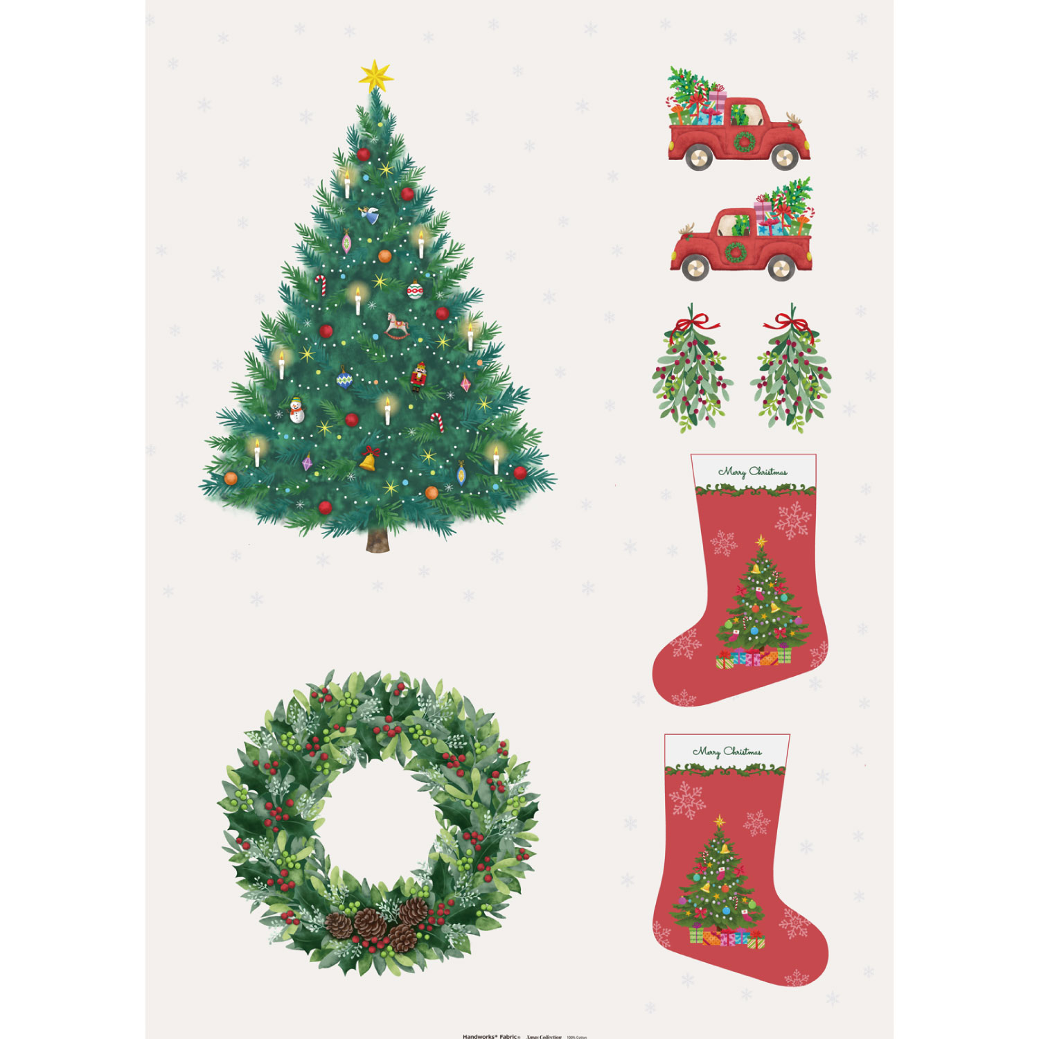 ■XC10756R 2026XmasCollection クリスマスアソートパネル 約108cm 原反13m 約15枚分 (巻)