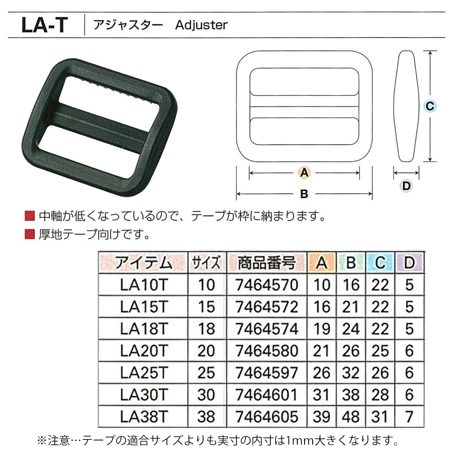 LA10-580 プラスチックパーツ プラパーツ アジャスター 10mm巾 5個入