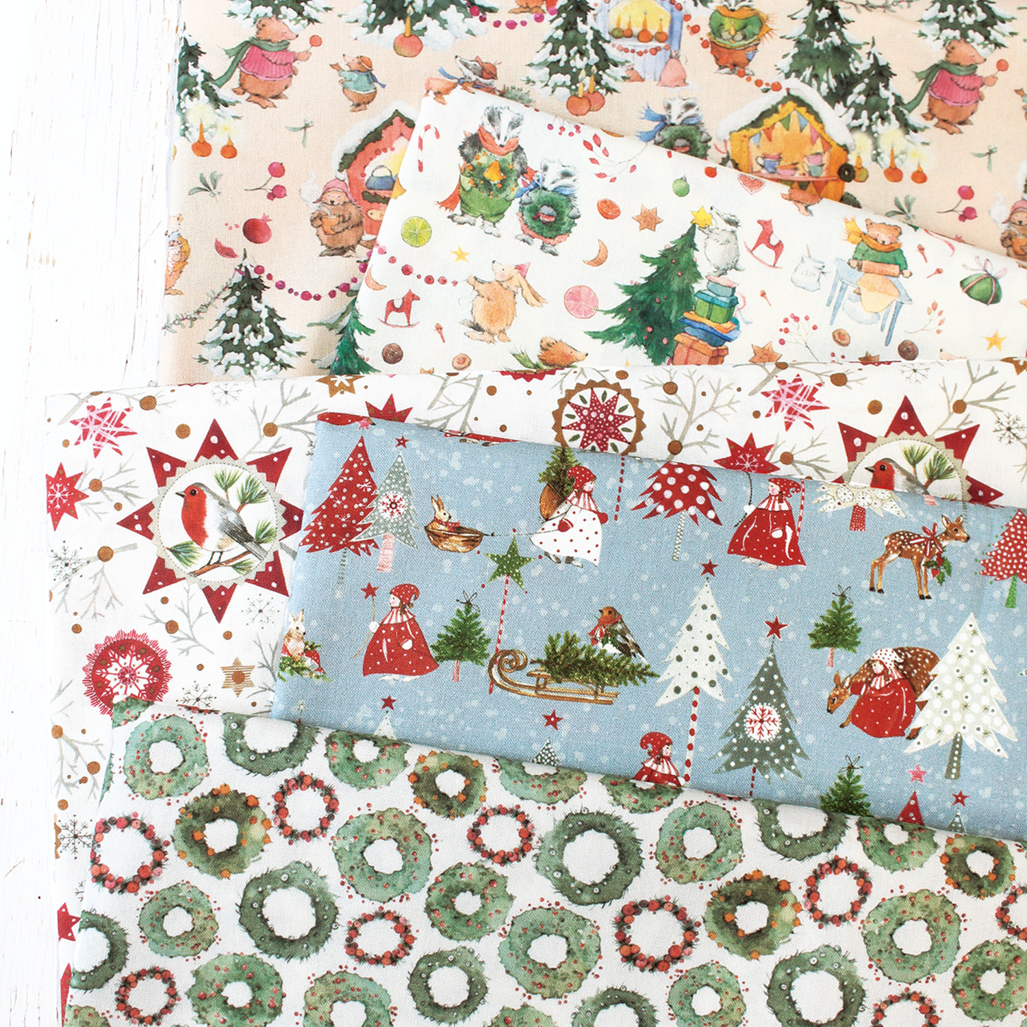 ACC2024 acufactum cut cloth 54 x 50 cm 5 sheets Christmas from Germany (set)