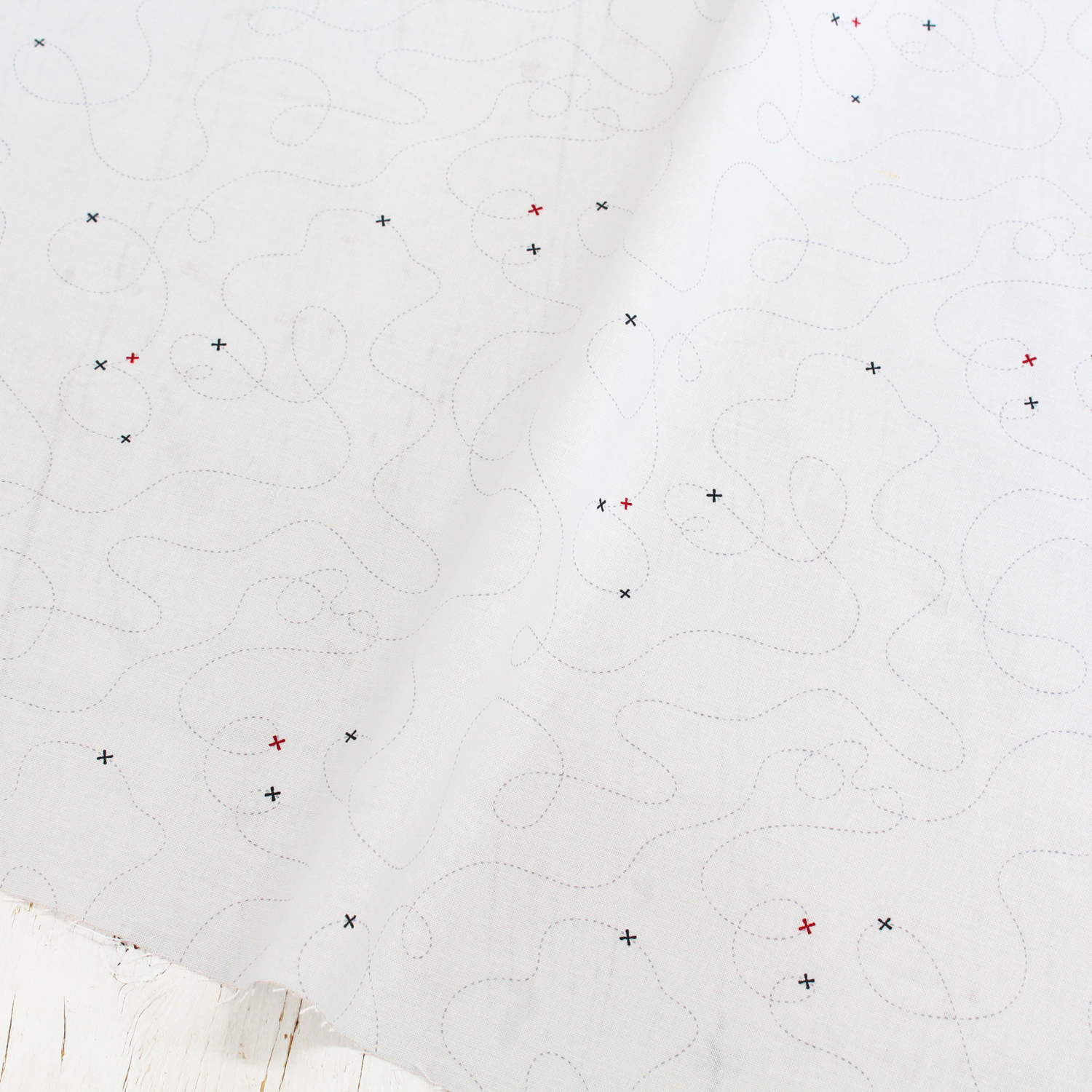 [0910 New Pattern] FSP-758 White Background Line Battle Free Sprit USA Print 1m/unit (m)