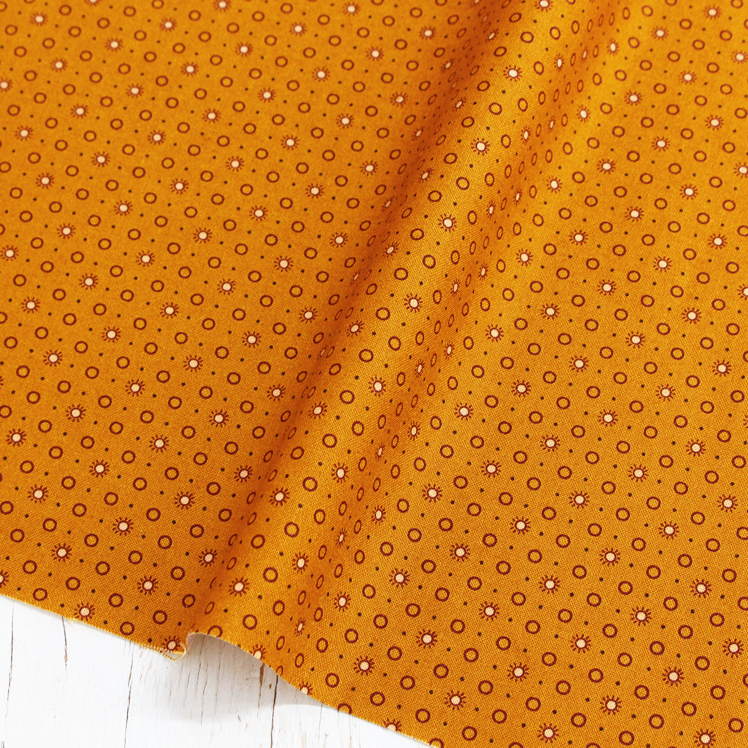 [0910 New Pattern] FSP-763 Mustard Yellow Small Circle Free Sprit USA Print 1m/unit (m)