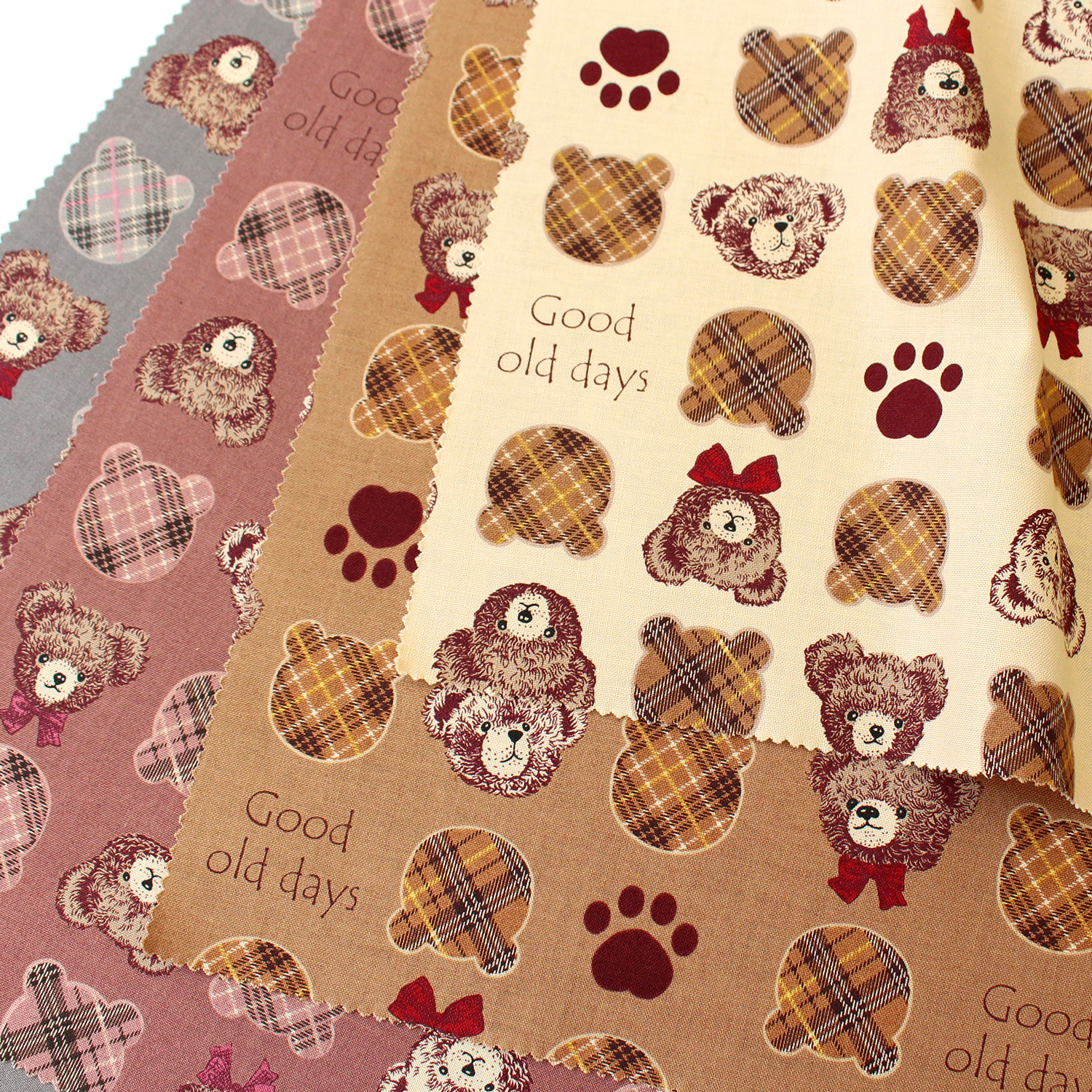 NN2312-11 Teddy Bear GOOD OLDDAYS Sheeting Print Fabric Width approx. 110cm m unit (m)