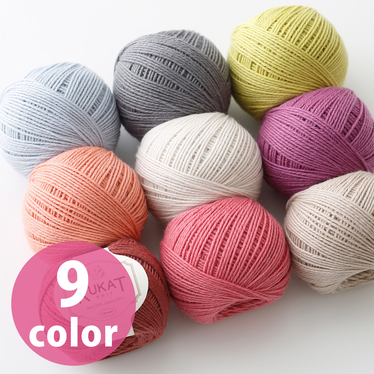 [Order upon demand, not returnable]OLY-KUKAT Hand-knitted yarn [medium thickness] Kukatt 50g ball, 6 balls of the same color (bag)