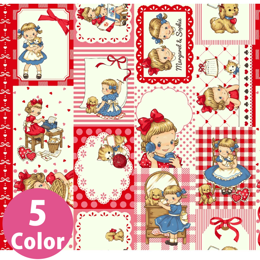 MS7060H-11 マーガレット＆ソフィー Margaret＆sophie 第8弾 リトルメモリーメッセージ 巾110cm 1m単位 (m)