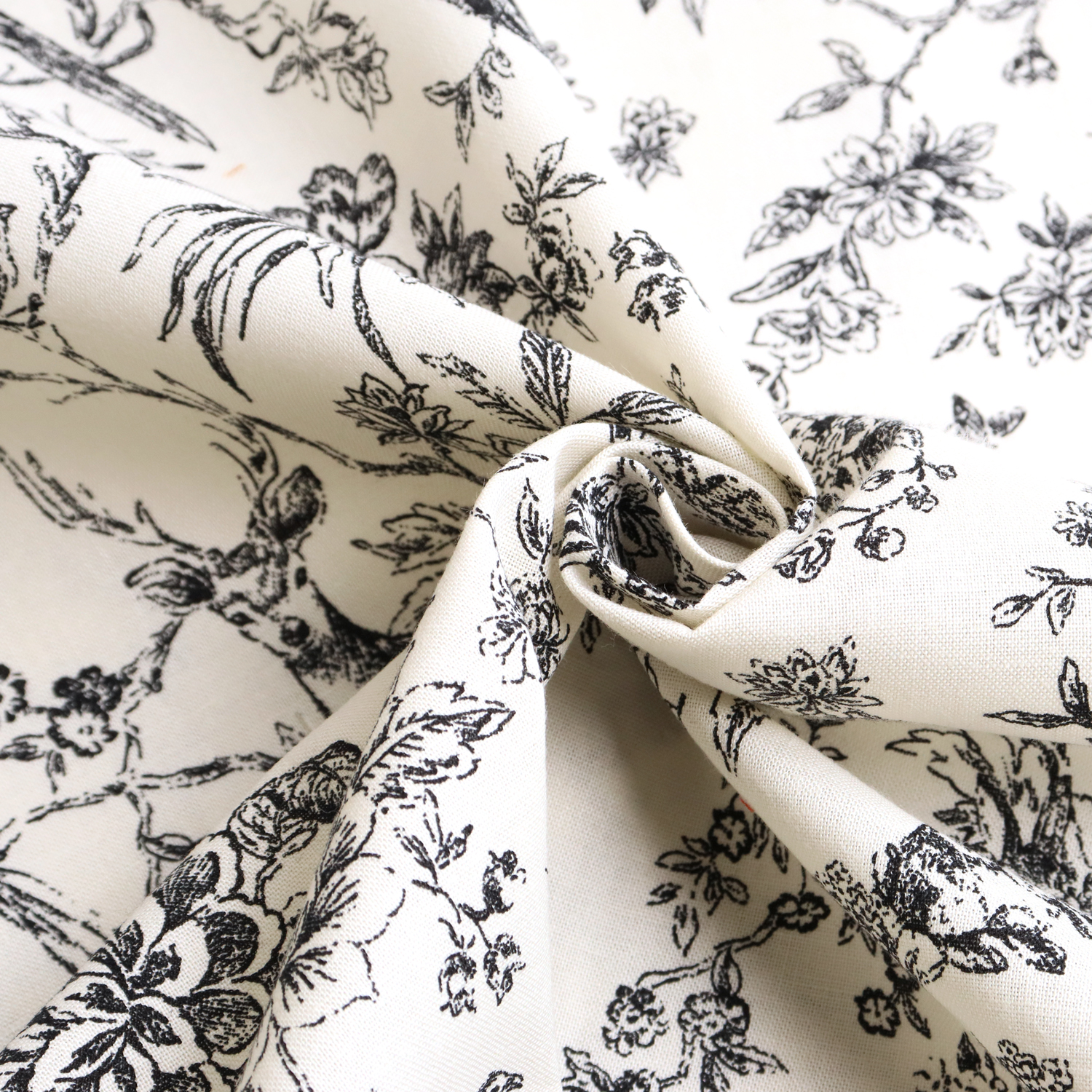 □TJ302R Toile de Jouy -トワルドジュイ- フォレスト 原反約10m巻 (巻